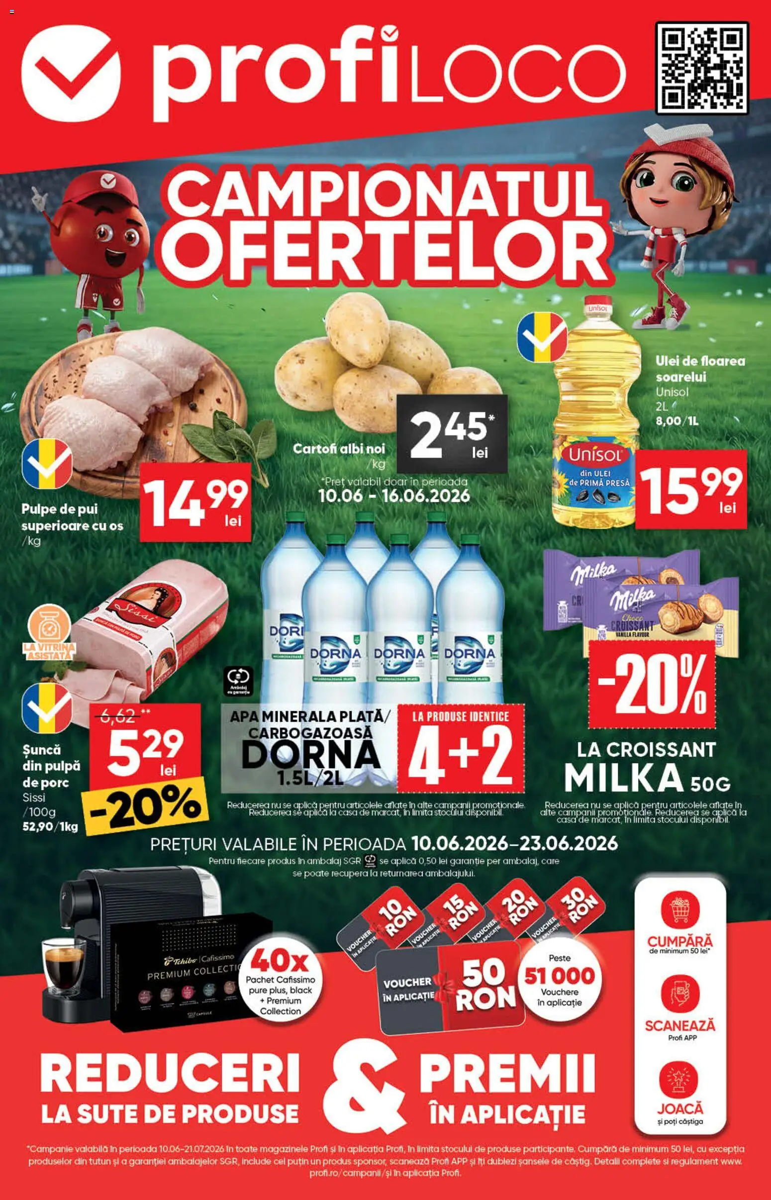 Catalog Profi 10 - 22 Iunie 2026 | Pagina 1 | Produse: Hacıyatmaz Kedi Oyuncağı, Șuncă, Pește, Cartofi