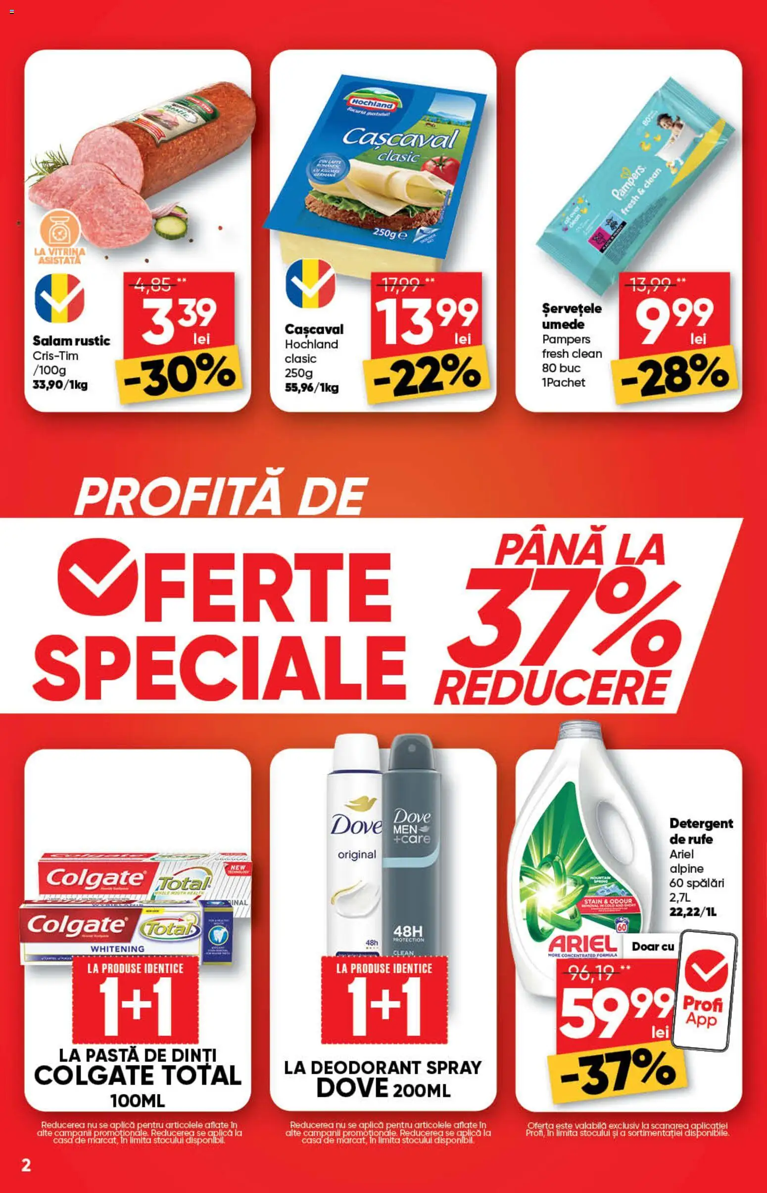 Catalog Profi 10 - 22 Iunie 2026 | Pagina 2 | Produse: Vitrină, Cașcaval, Salam, Detergent