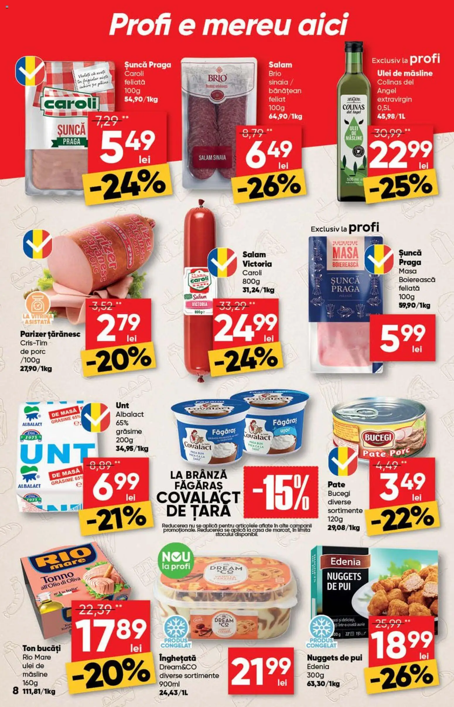 Catalog Profi 10 - 22 Iunie 2026 | Pagina 8 | Produse: Masă, Brânză, Ulei, Înghețată