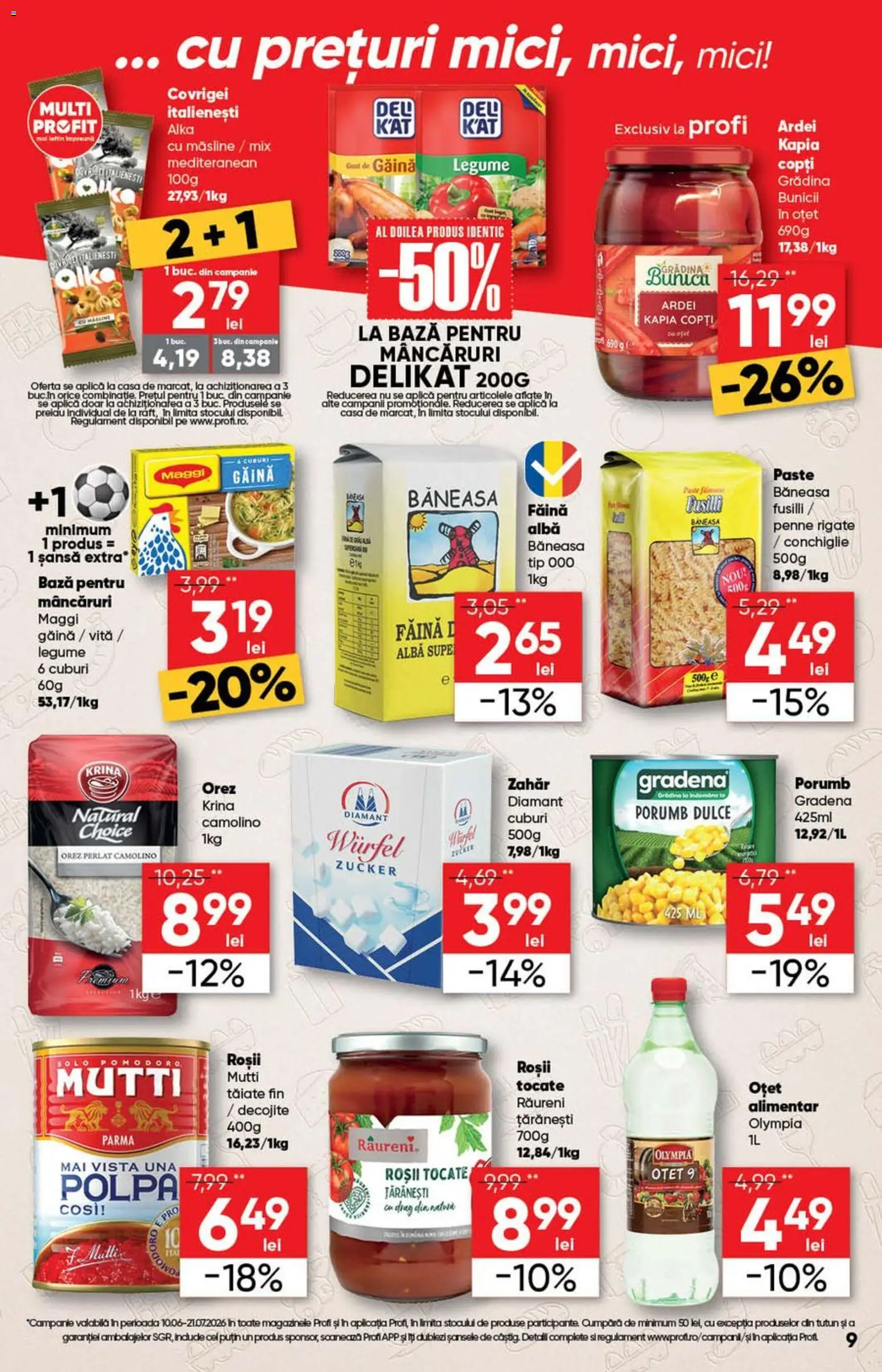 Catalog Profi 10 - 22 Iunie 2026 | Pagina 9 | Produse: Oțet, Făină, Paste, Zahăr