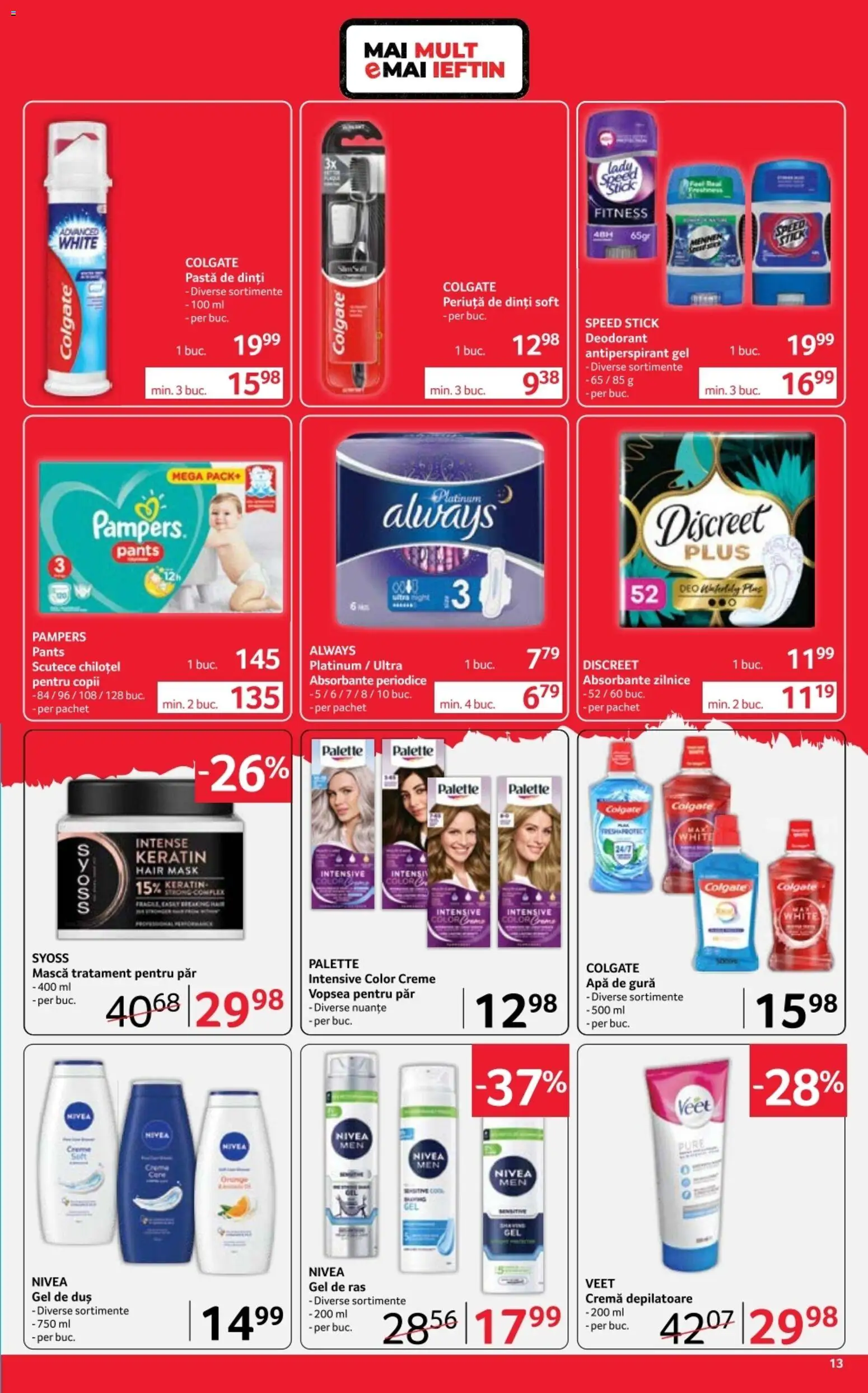 Catalog Selgros 12 - 24 Iunie 2026 | Pagina 13 | Produse: Periuță de dinți, Apă de gură, Scutece, Apă