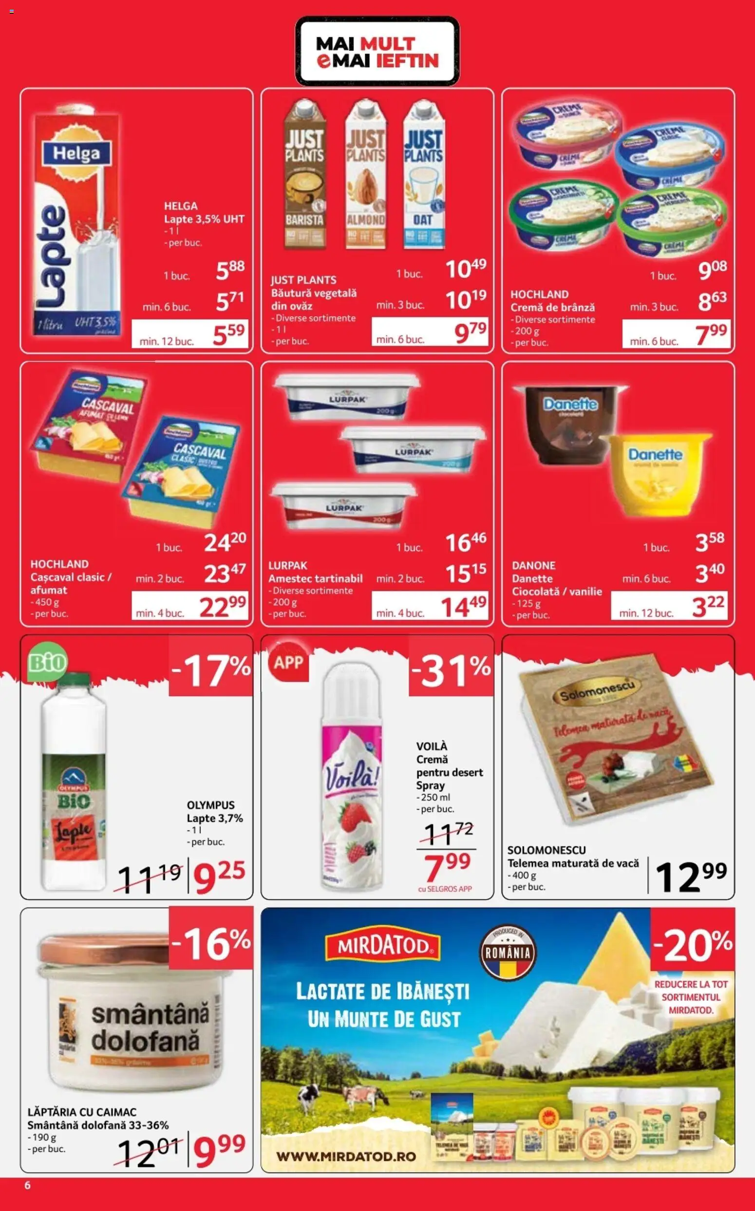 Catalog Selgros 12 - 24 Iunie 2026 | Pagina 6 | Produse: Lapte, Brânză, Ciocolată, Cremă de brânză