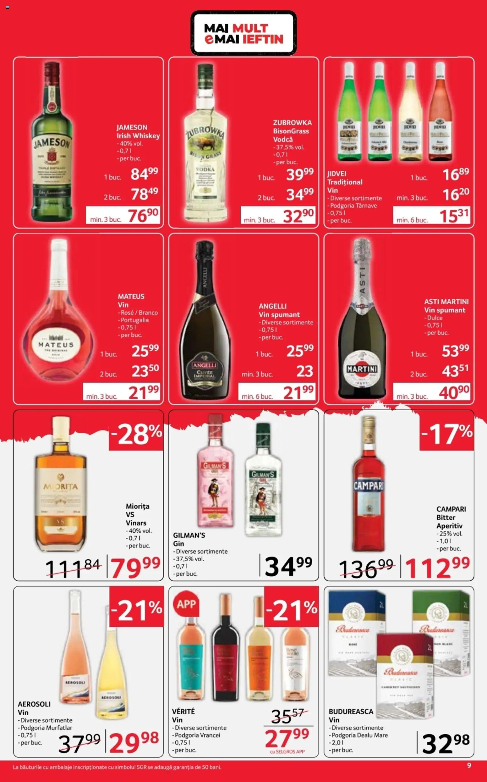 Catalog Selgros 12 - 24 Iunie 2026 | Pagina 9 | Produse: Su ısıtıcı, Vin, Vodka, Whiskey