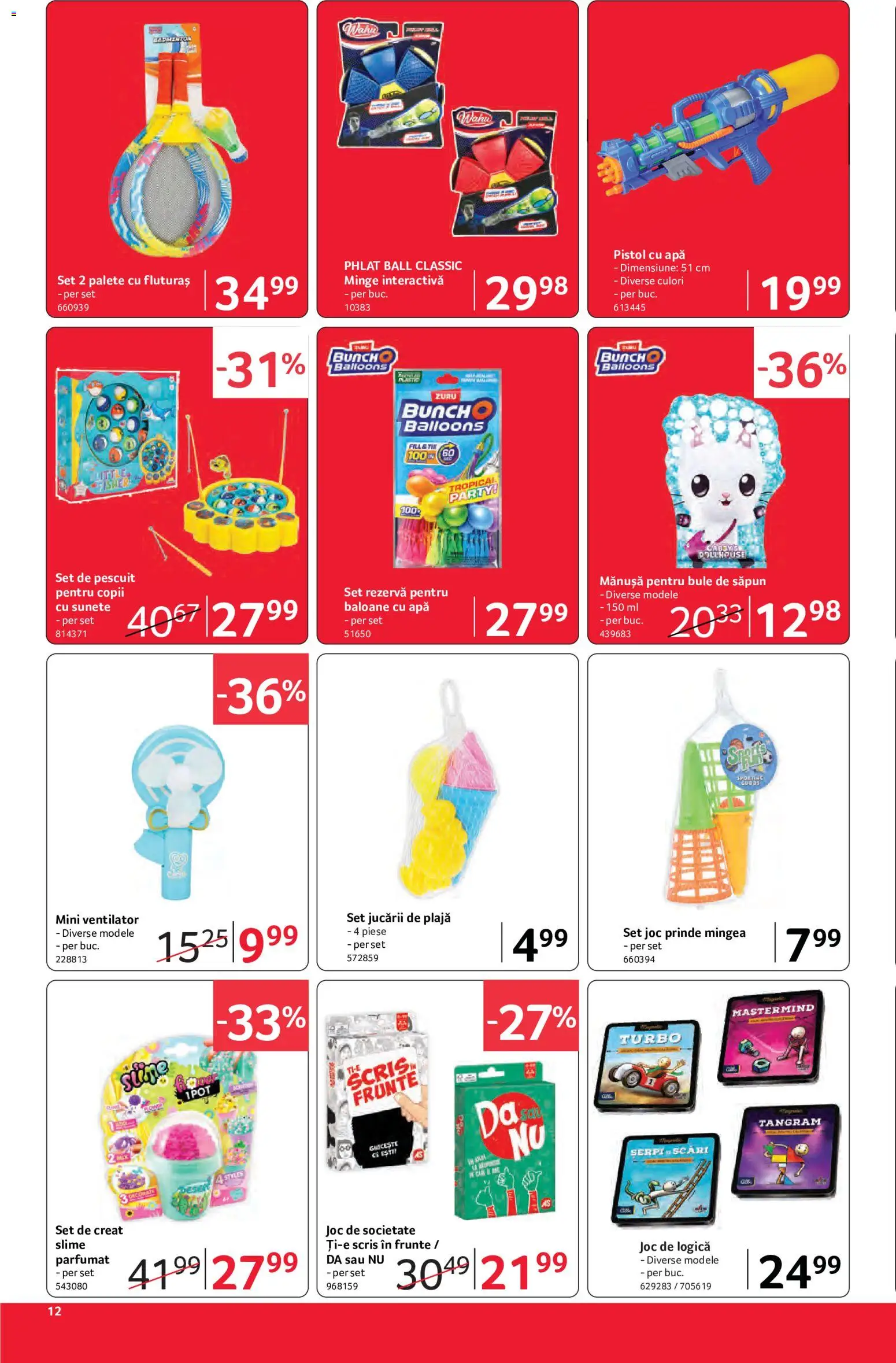 Catalog Selgros 12 - 24 Iunie 2026 | Pagina 12 | Produse: Joc, Ventilator, Săpun, Apă