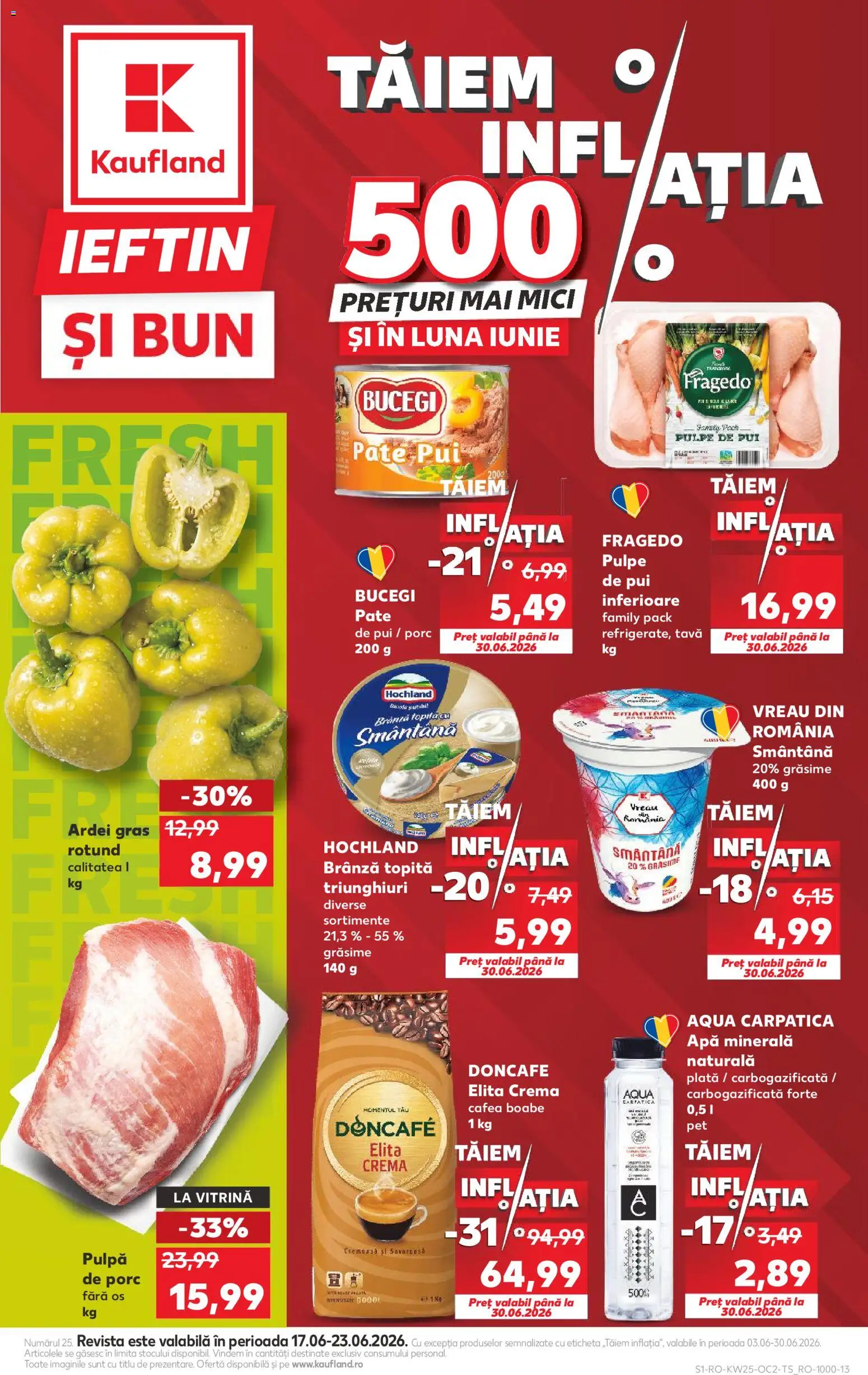 Catalog Kaufland 17 - 22 Iunie 2026 | Pagina 1 | Produse: Hacıyatmaz Kedi Oyuncağı, Vitrină, Brânză, Apă