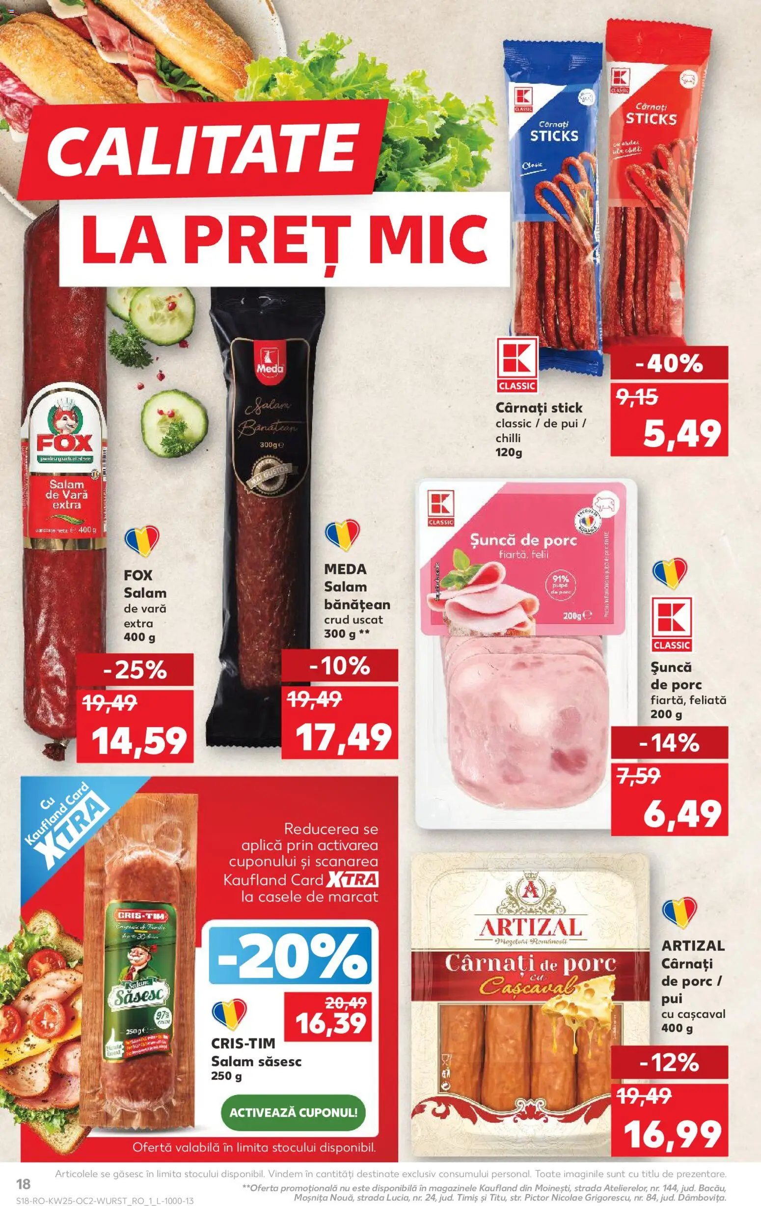 Catalog Kaufland 17 - 22 Iunie 2026 | Pagina 18 | Produse: Chilli, Hacıyatmaz Kedi Oyuncağı, Salam, Șuncă