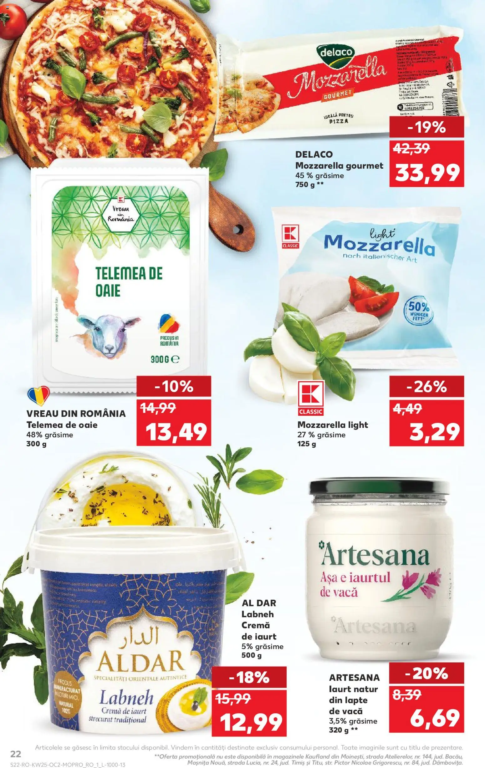 Catalog Kaufland 17 - 22 Iunie 2026 | Pagina 22 | Produse: Light Kedi Konservesi, Mozzarella, Lapte, Pizza
