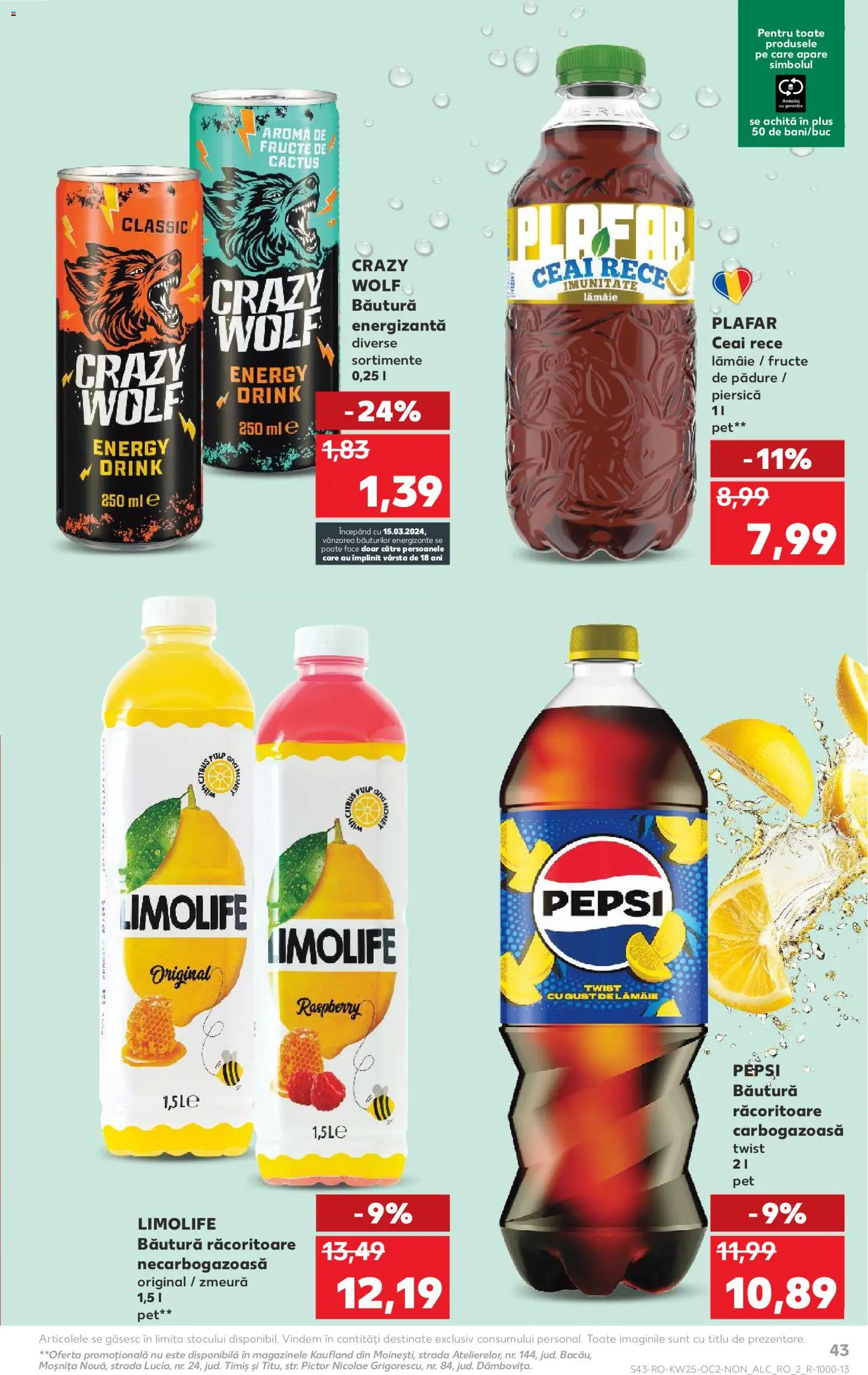 Catalog Kaufland 17 - 22 Iunie 2026 | Pagina 43 | Produse: Băutură energizantă, Ceai, Fructe, Lămâie