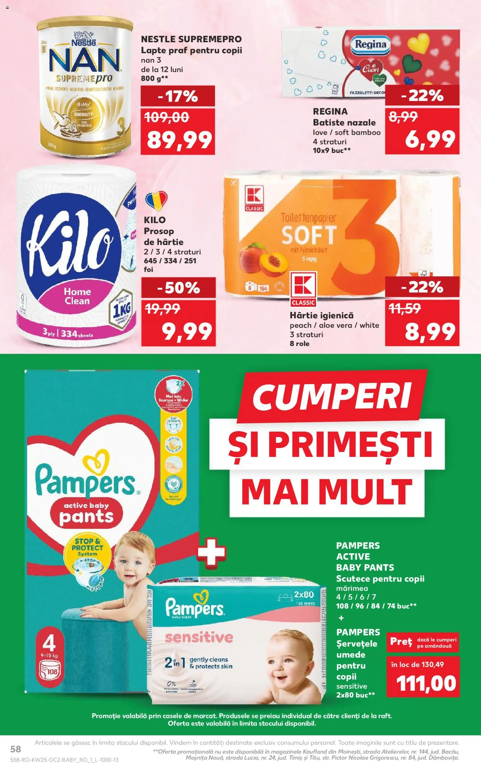 Catalog Kaufland 17 - 22 Iunie 2026 | Pagina 58 | Produse: Pirinç gevreği, Role, Lapte, Scutece