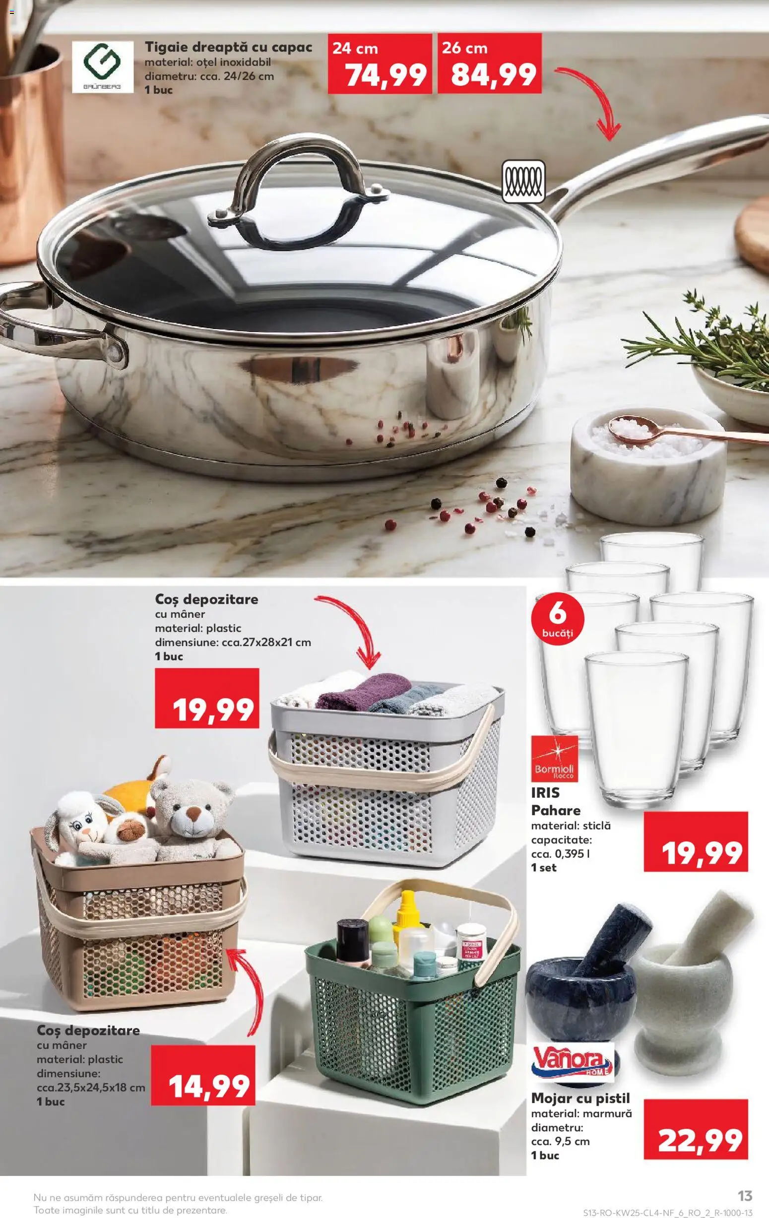 Catalog Kaufland 17 - 22 Iunie 2026 | Pagina 13 | Produse: Pahare, Coș, Mâner, Mortar