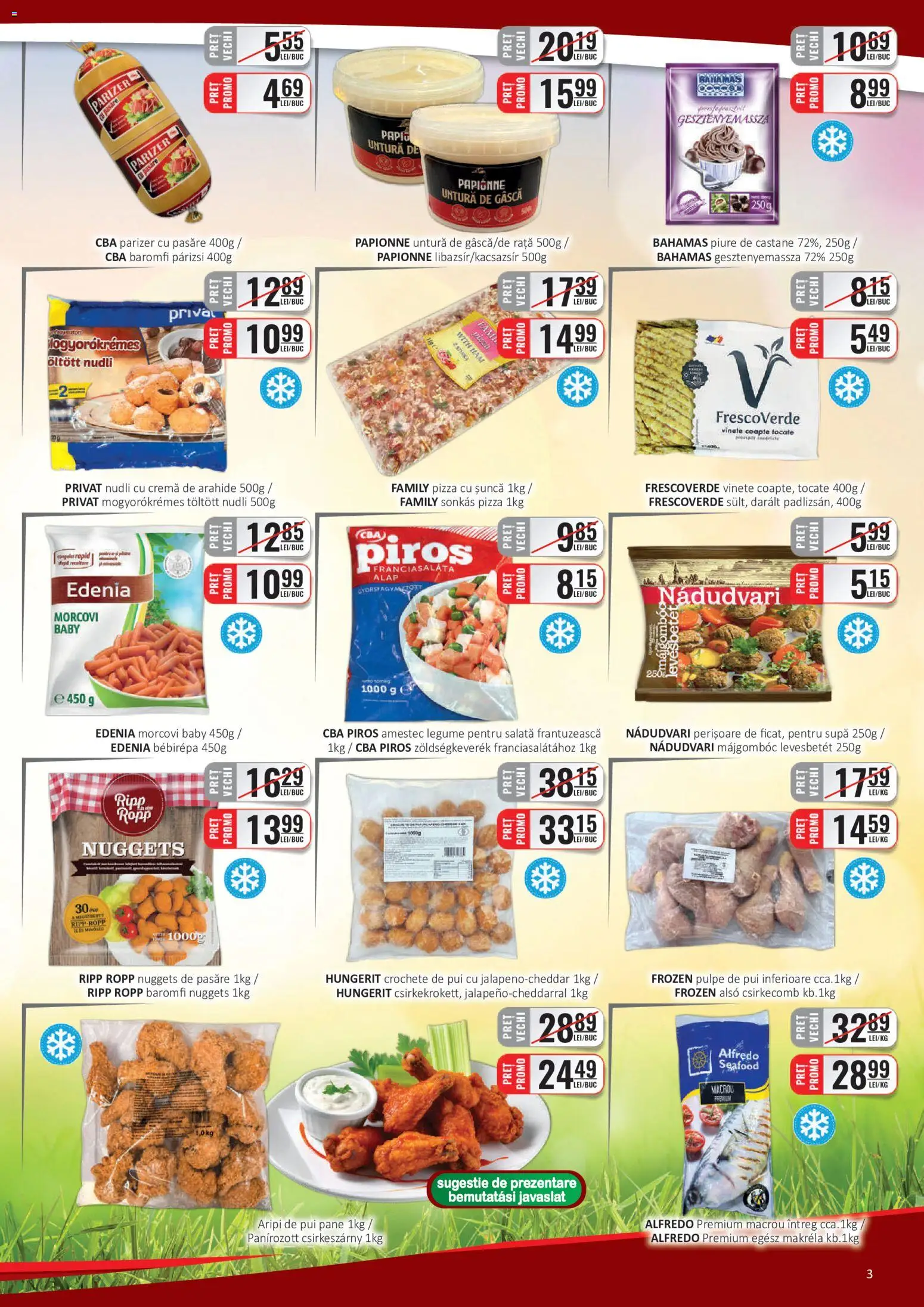 Catalog CBA 16 - 29 Iunie 2026 | Pagina 3 | Produse: Rață, Șuncă, Parizer, Morcovi