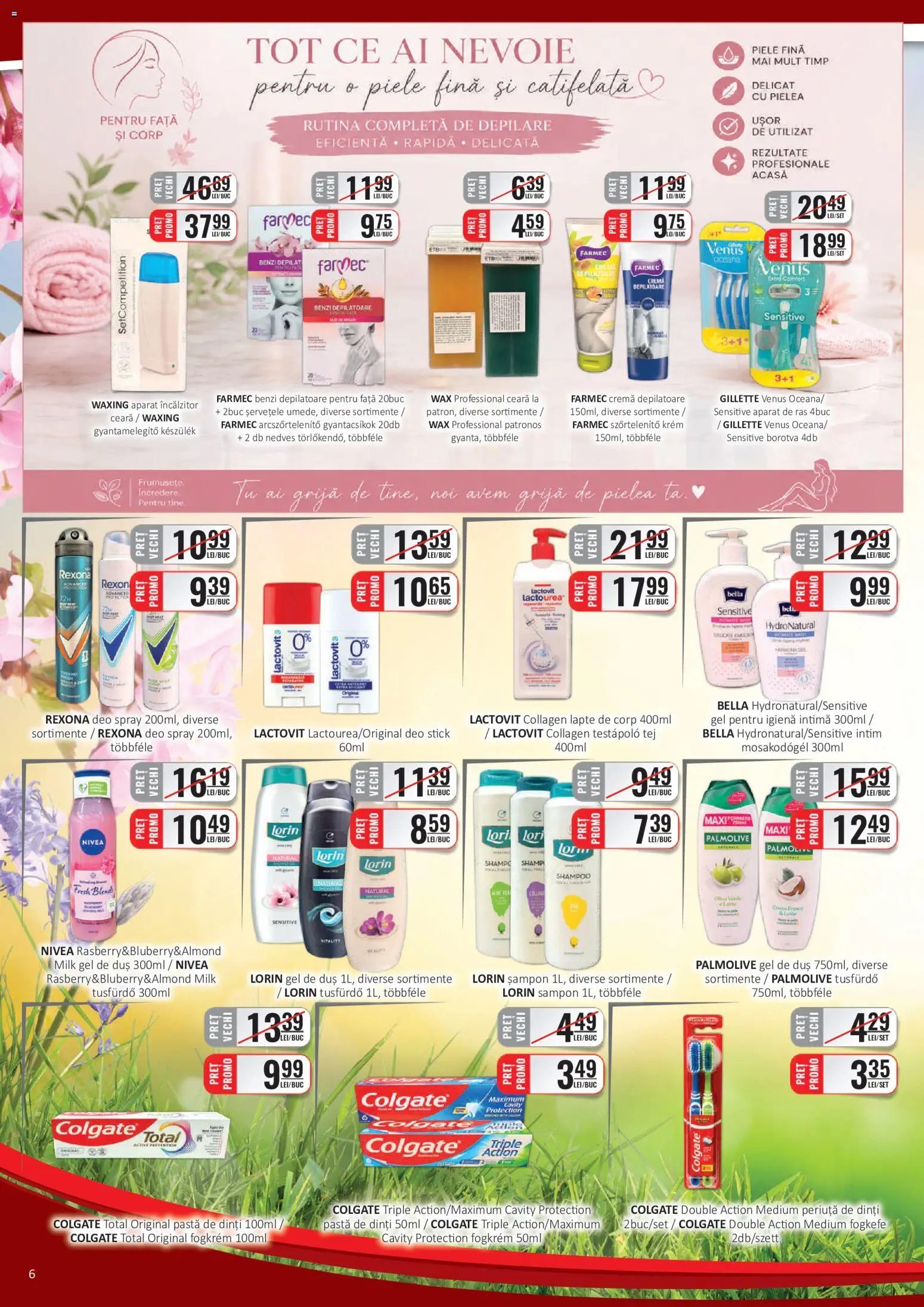 Catalog CBA 16 - 29 Iunie 2026 | Pagina 6 | Produse: Duș, Cremă, Periuță de dinți, Benzi depilatoare