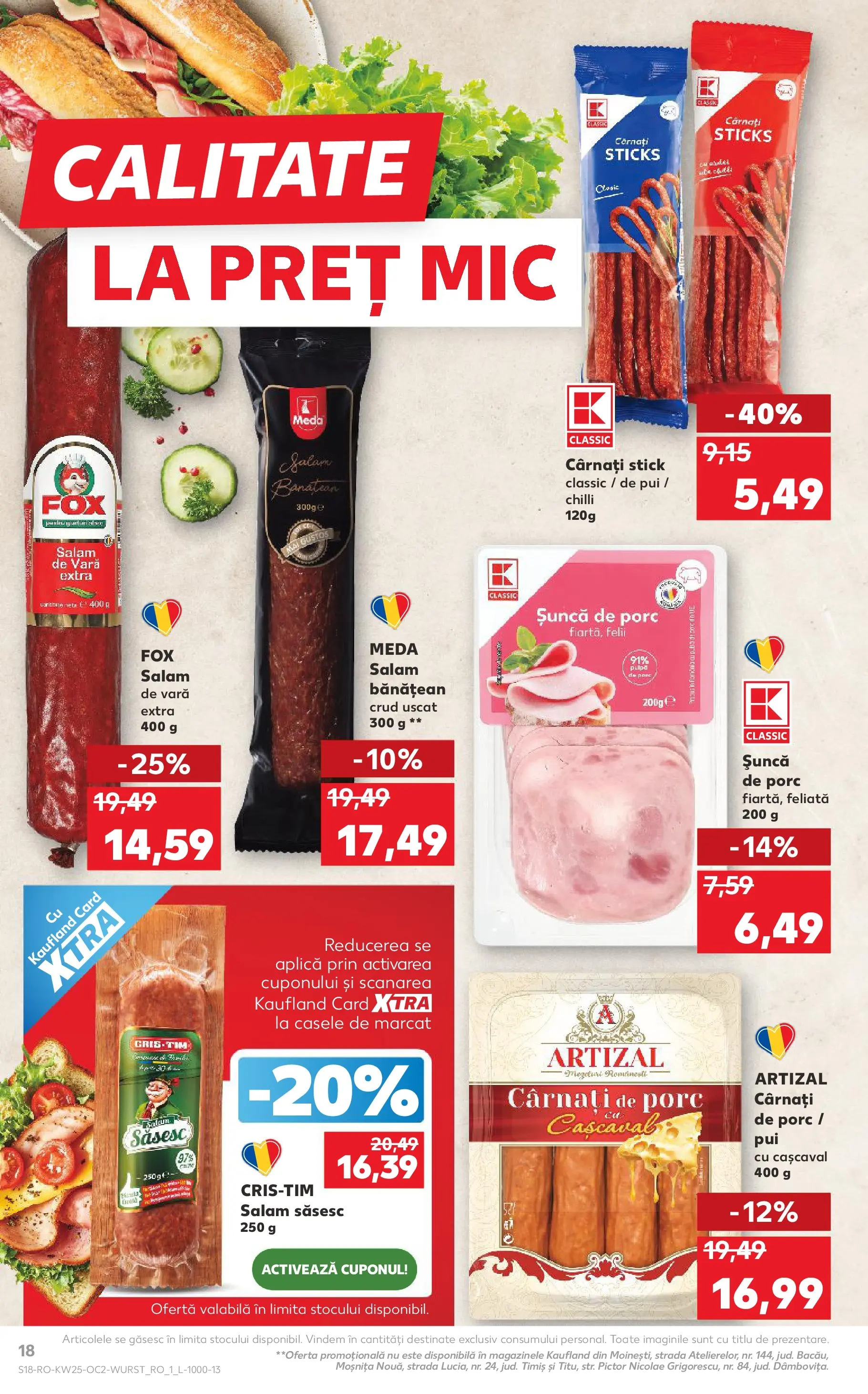 Catalog Kaufland 17 - 22 Iunie 2026 | Pagina 18 | Produse: Hacıyatmaz Kedi Oyuncağı, Cașcaval, Salam, Șuncă