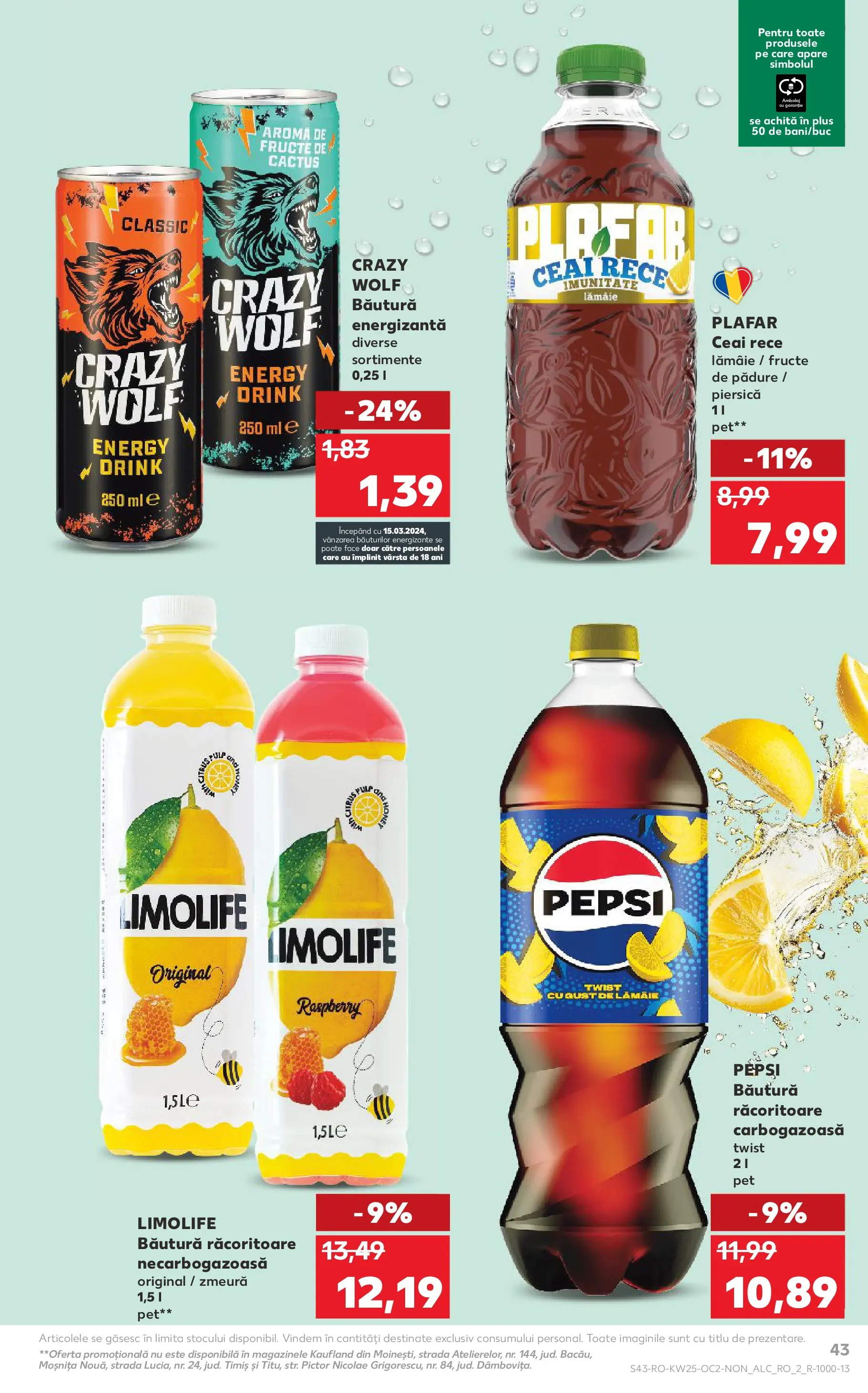 Catalog Kaufland 17 - 22 Iunie 2026 | Pagina 43 | Produse: Piersică, Zmeură, Băutură energizantă, Fructe