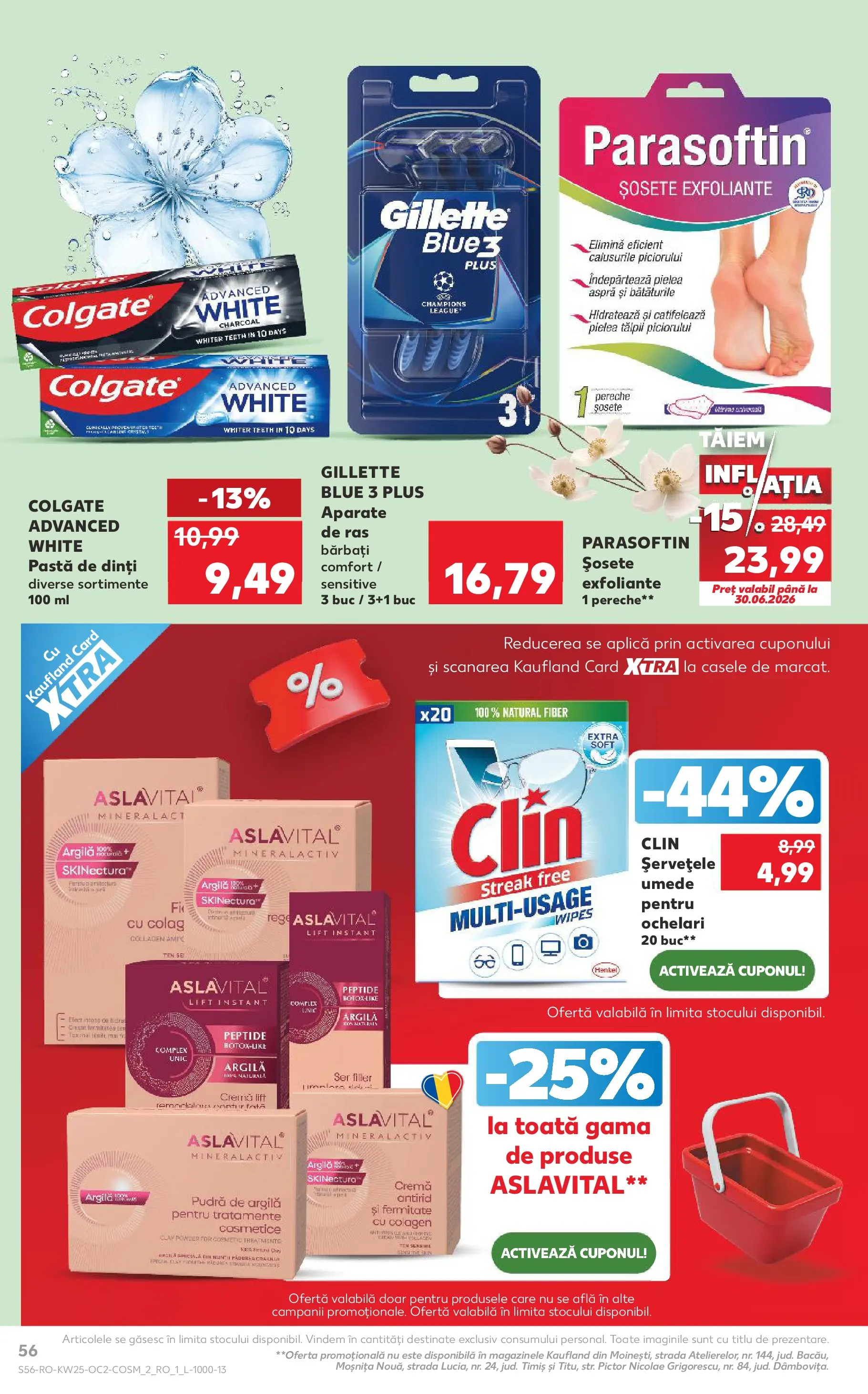 Catalog Kaufland 17 - 22 Iunie 2026 | Pagina 56 | Produse: Pudră, Pastă de dinți, Șervețele umede, Șosete