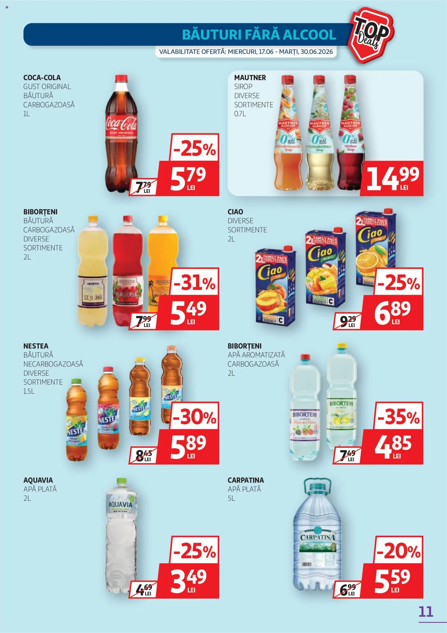 Catalog Auchan 17 - 29 Iunie 2026 | Pagina 11 | Produse: Amerikan servis, Sirop, Apă
