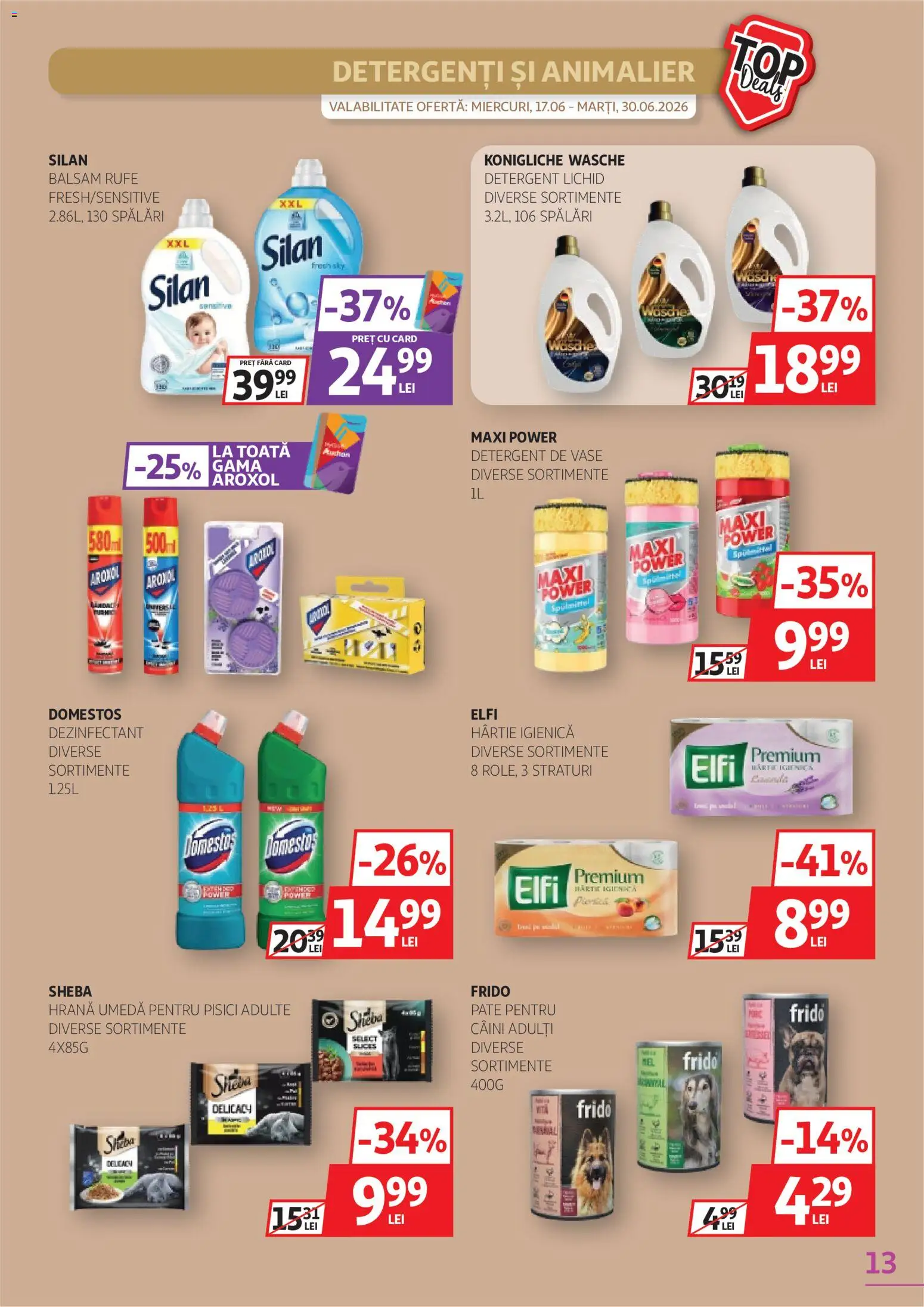 Catalog Auchan 17 - 29 Iunie 2026 | Pagina 13 | Produse: Detergent de vase, Pate, Balsam, Detergent