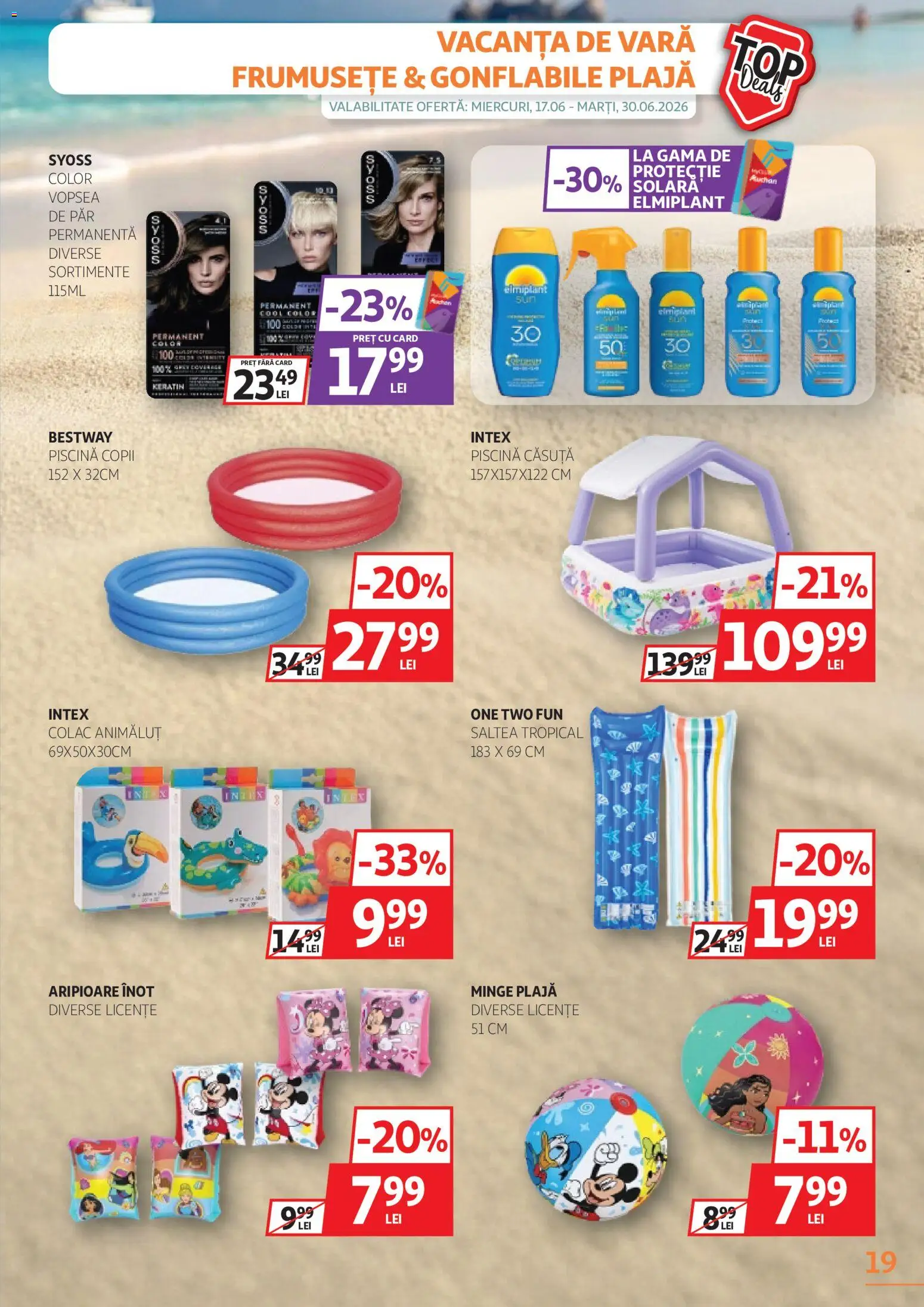 Catalog Auchan 17 - 29 Iunie 2026 | Pagina 19 | Produse: Vopsea, Saltea, Piscină