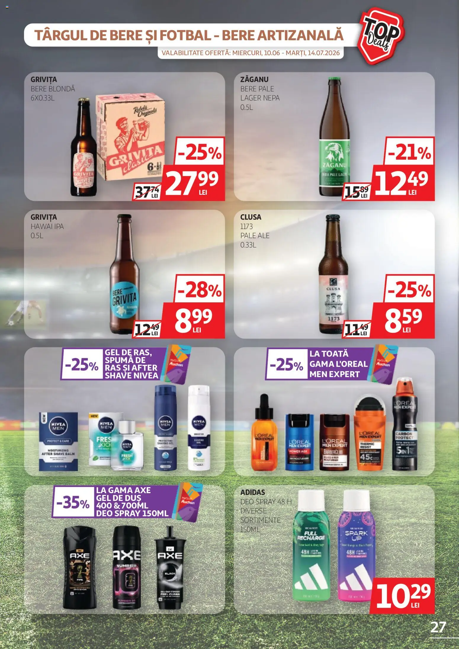 Catalog Auchan 17 - 29 Iunie 2026 | Pagina 27 | Produse: After shave, Duș, Bere, Gel de duș
