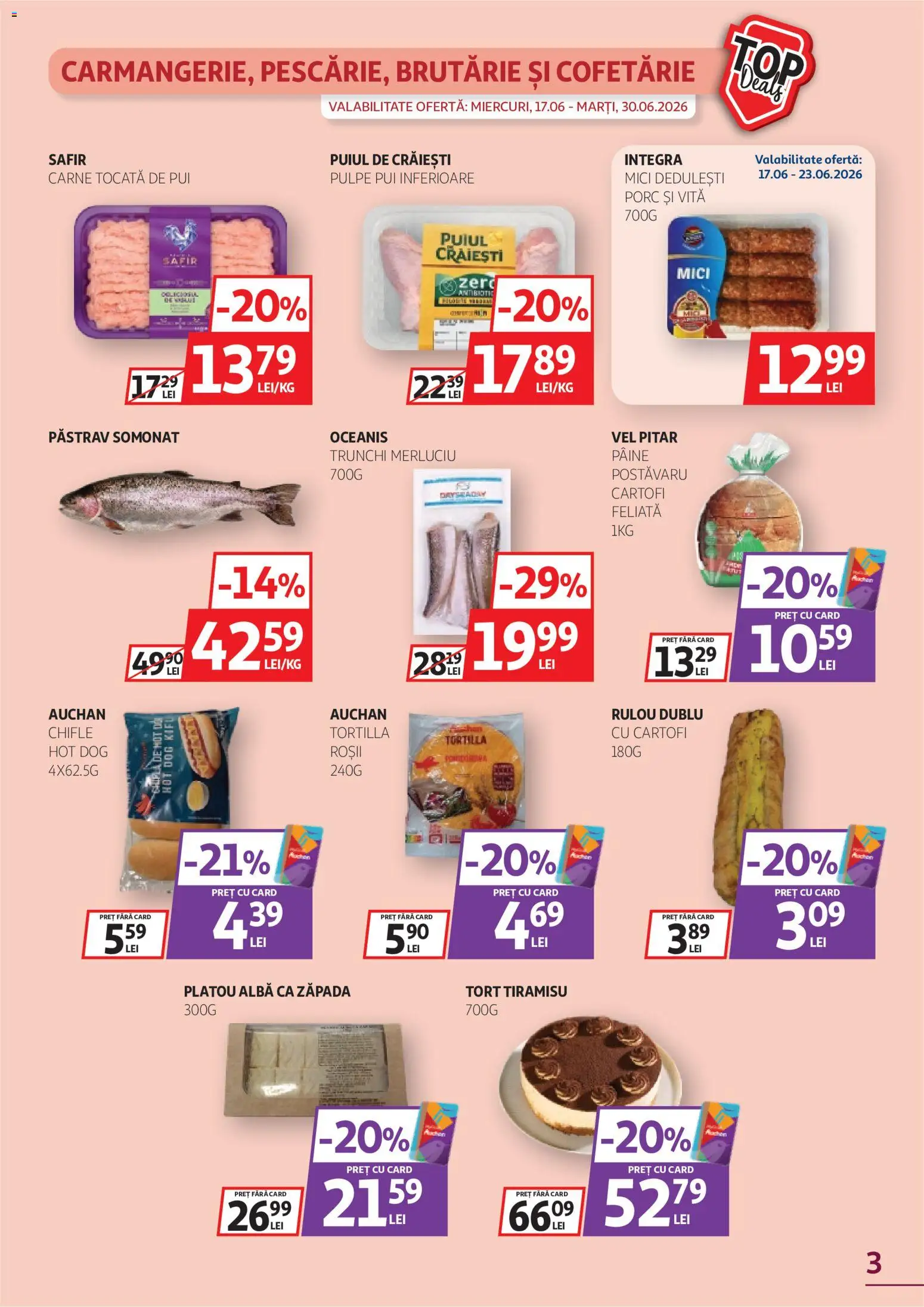 Catalog Auchan 17 - 29 Iunie 2026 | Pagina 3 | Produse: Hacıyatmaz Kedi Oyuncağı, Kedi Oyun Alanları, Tort, Chiflă