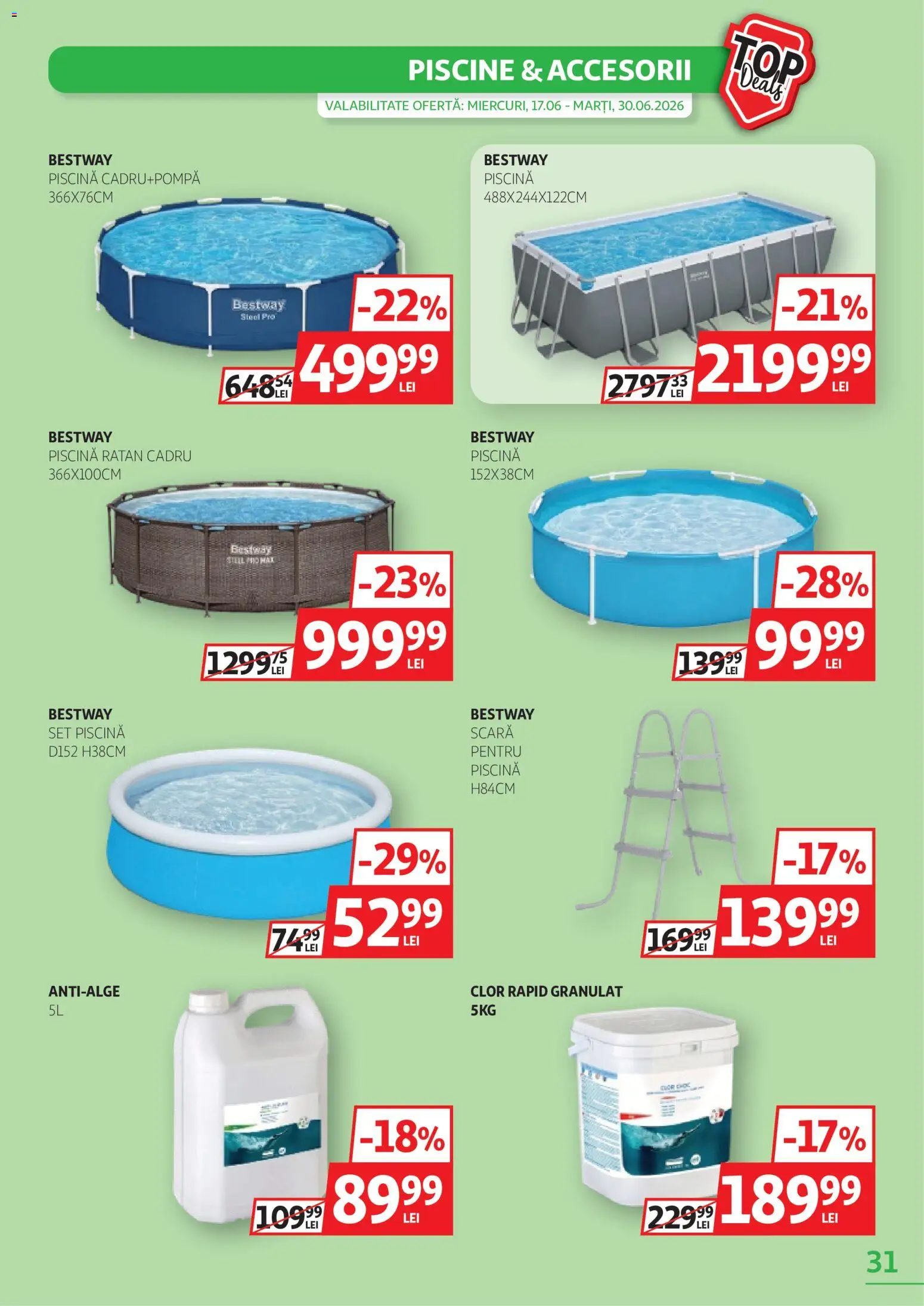 Catalog Auchan 17 - 29 Iunie 2026 | Pagina 31 | Produse: Piscină, Scară