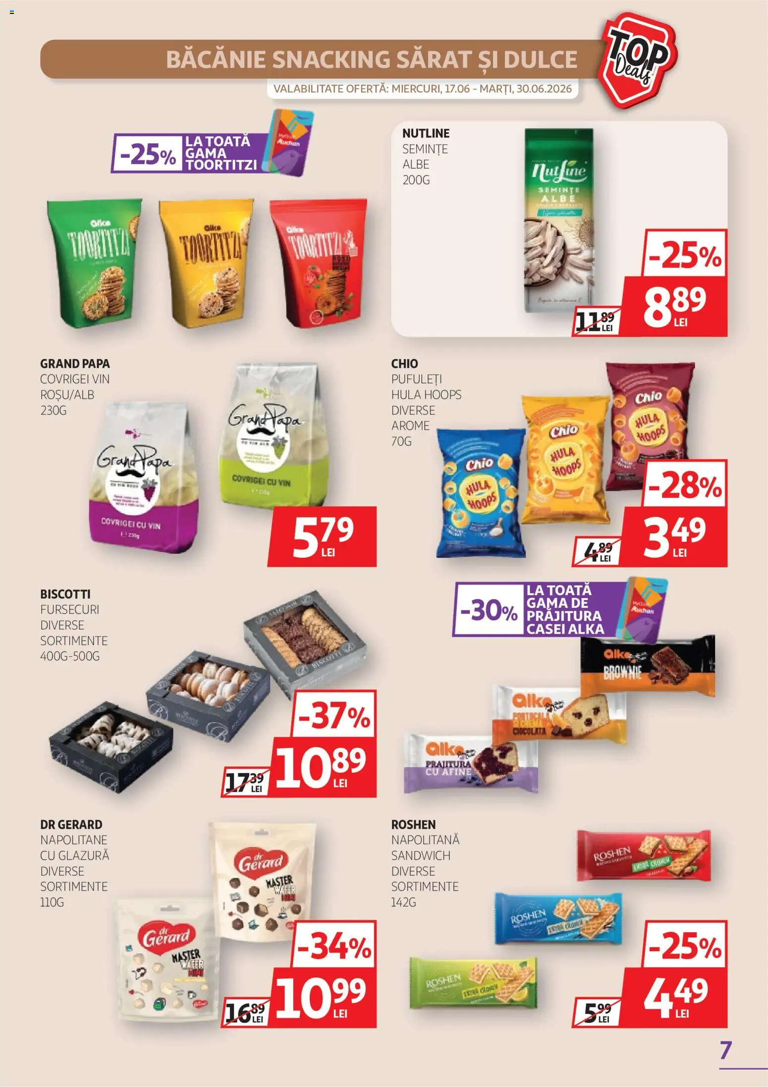 Catalog Auchan 17 - 29 Iunie 2026 | Pagina 7 | Produse: Afine, Semințe, Ciocolată, Pufuleți