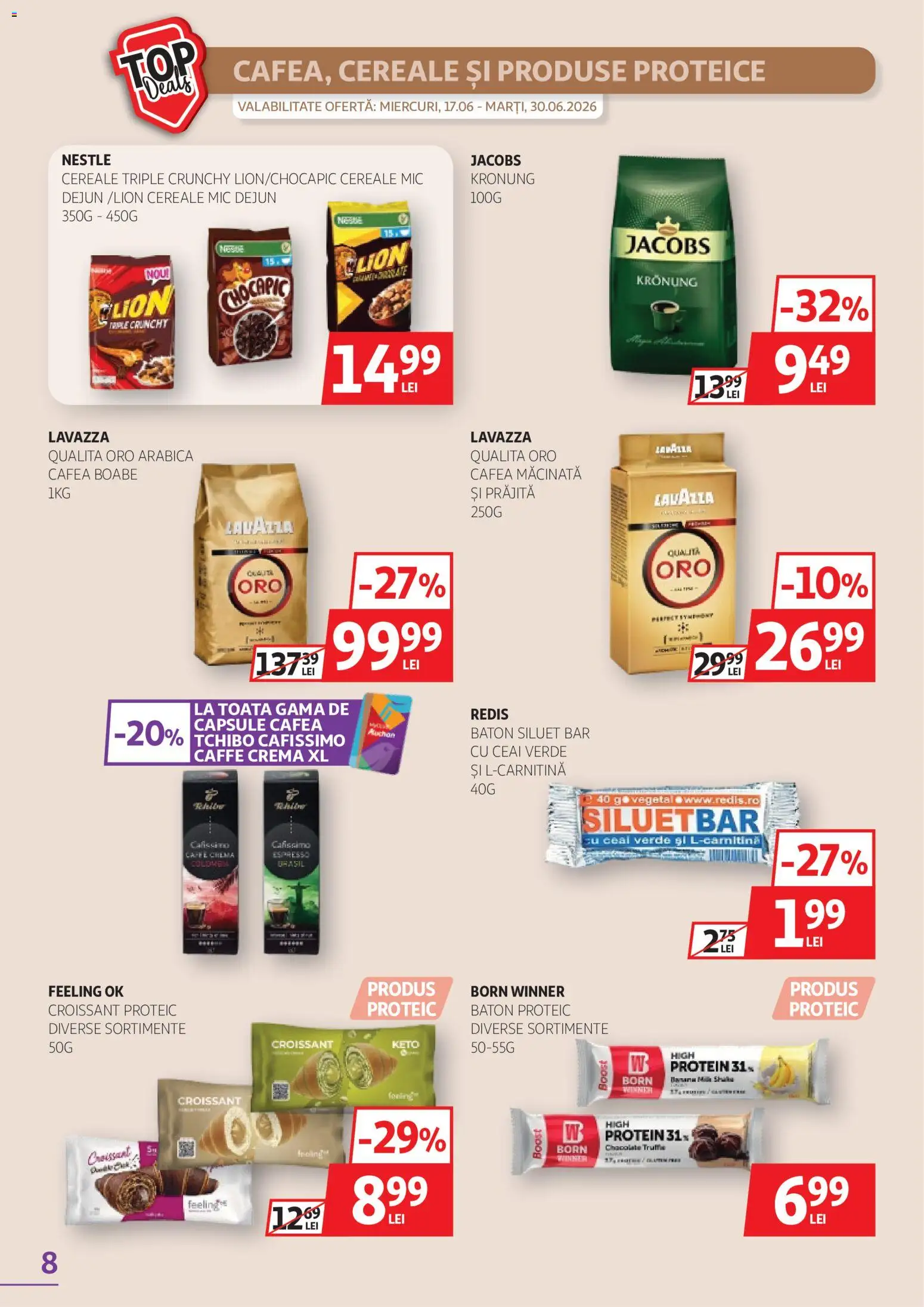 Catalog Auchan 17 - 29 Iunie 2026 | Pagina 8 | Produse: Köpek çiti, Cremă, Ceai, Cereale