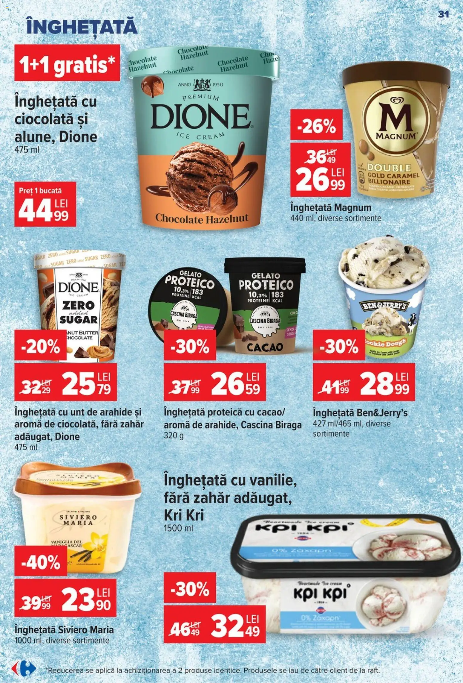 Catalog Carrefour 17 - 22 Iunie 2026 | Pagina 30 | Produse: Unt, Unt de arahide, Înghețată, Zahăr