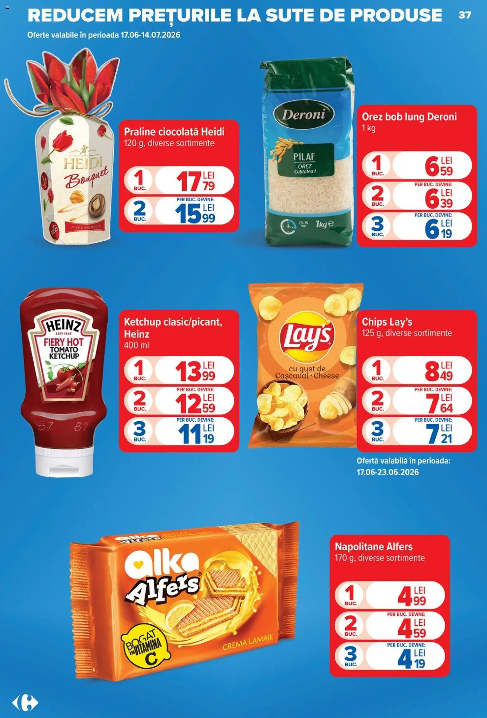 Catalog Carrefour 17 - 22 Iunie 2026 | Pagina 36 | Produse: Napolitane, Ciocolată, Orez, Lămâie