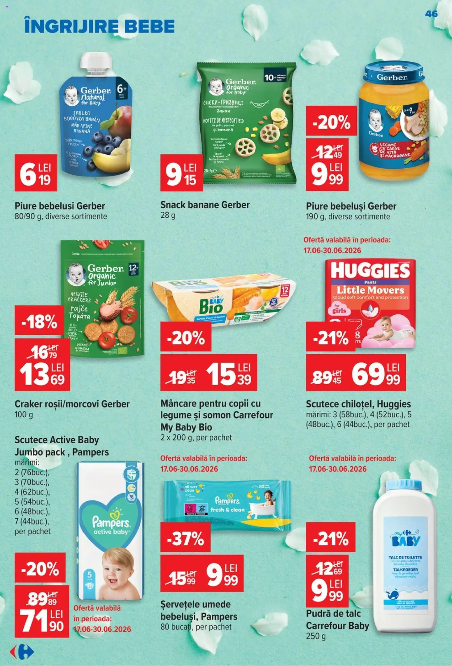 Catalog Carrefour 17 - 22 Iunie 2026 | Pagina 45 | Produse: Afine, Banane, Șervețele umede, Legume