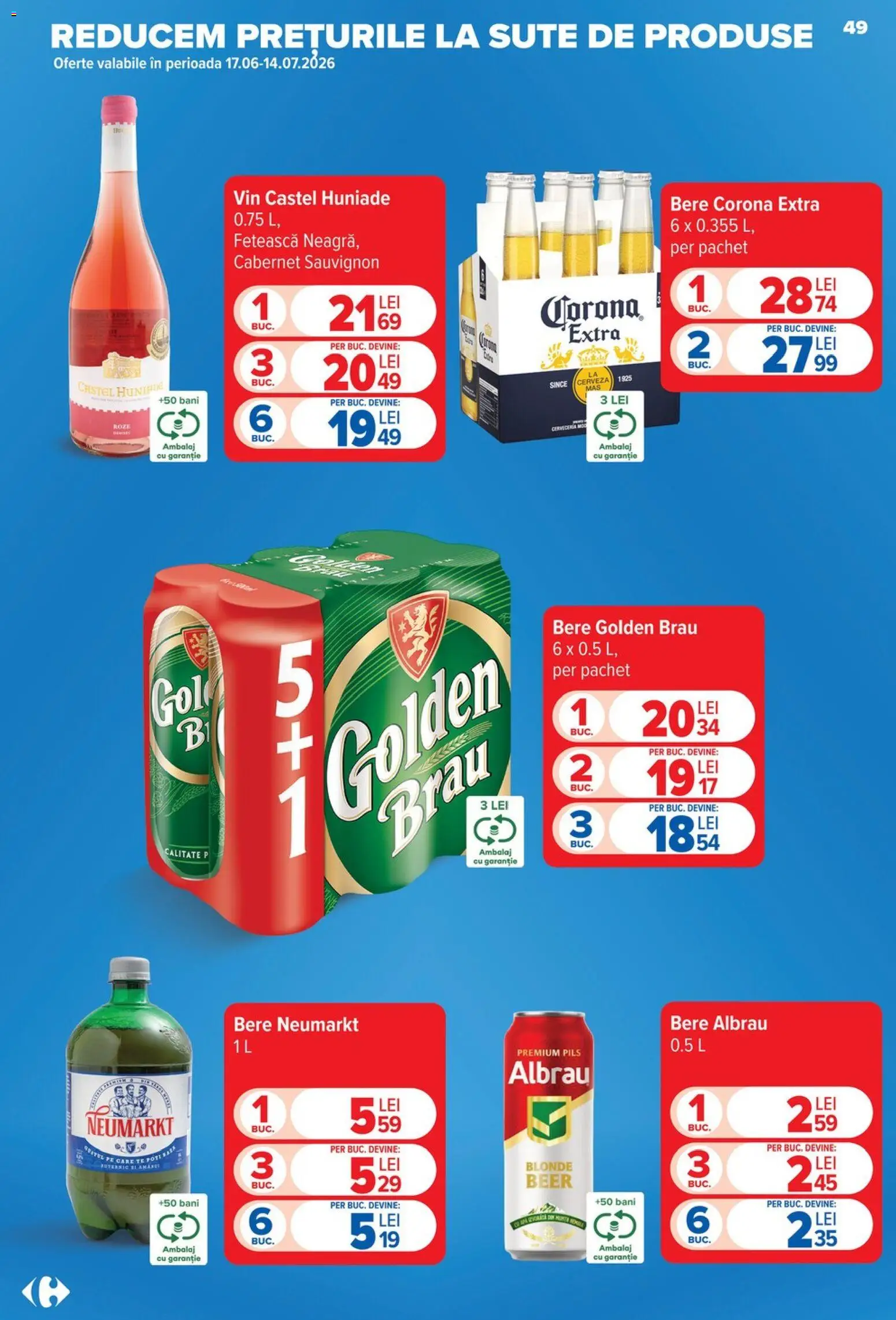 Catalog Carrefour 17 - 22 Iunie 2026 | Pagina 48 | Produse: Atıştırmalık, Klozet koku giderici, Vin, Bere