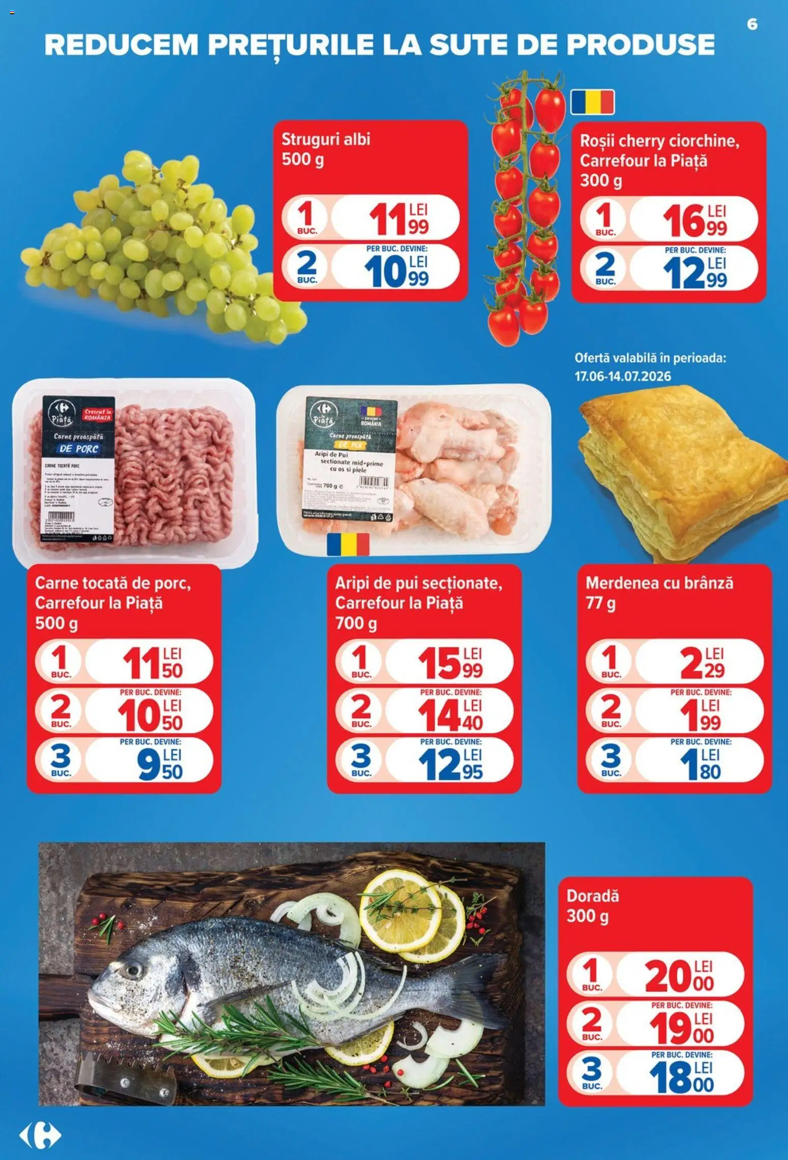 Catalog Carrefour 17 - 22 Iunie 2026 | Pagina 5 | Produse: Struguri, Hacıyatmaz Kedi Oyuncağı, Roșii, Carne tocată