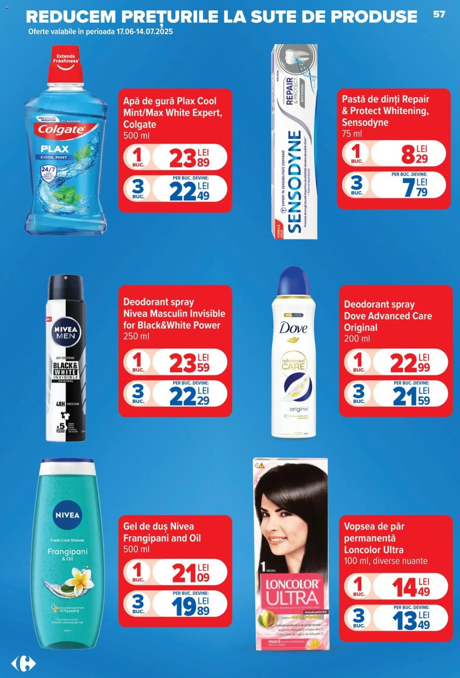 Catalog Carrefour 17 - 22 Iunie 2026 | Pagina 56 | Produse: Deodorant, Antiperspirant, Pastă de dinți, Apă de gură