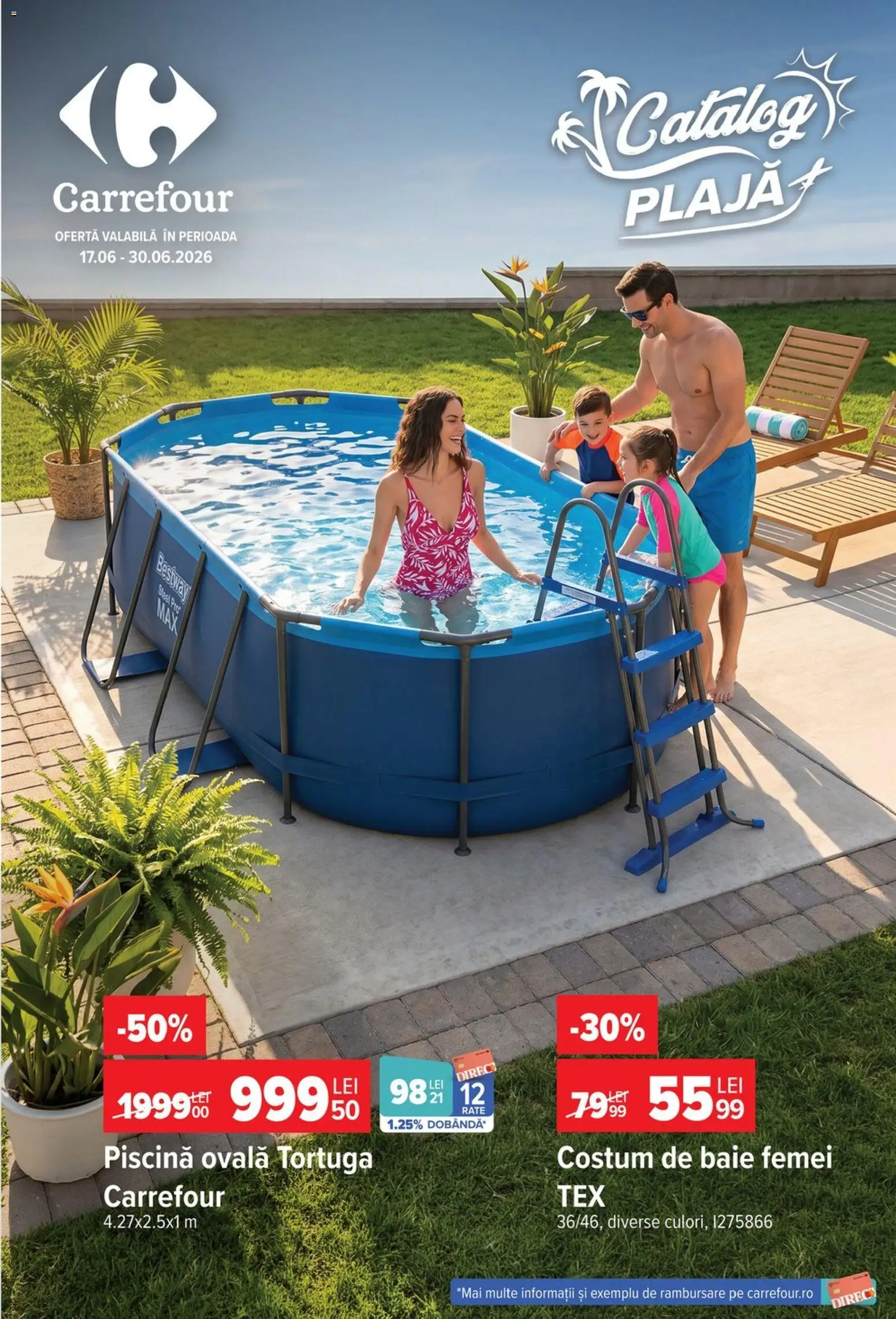 Catalog Carrefour 17 - 29 Iunie 2026 | Pagina 1 | Produse: Piscină, Costum de baie, Costum