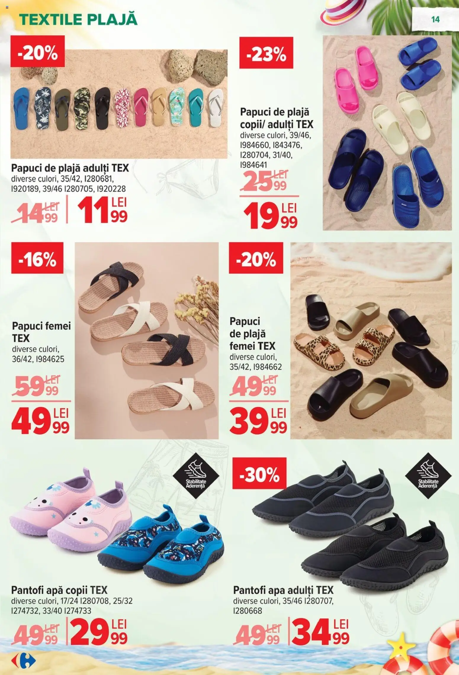 Catalog Carrefour 17 - 29 Iunie 2026 | Pagina 14 | Produse: Pantofi, Apă, Papuci