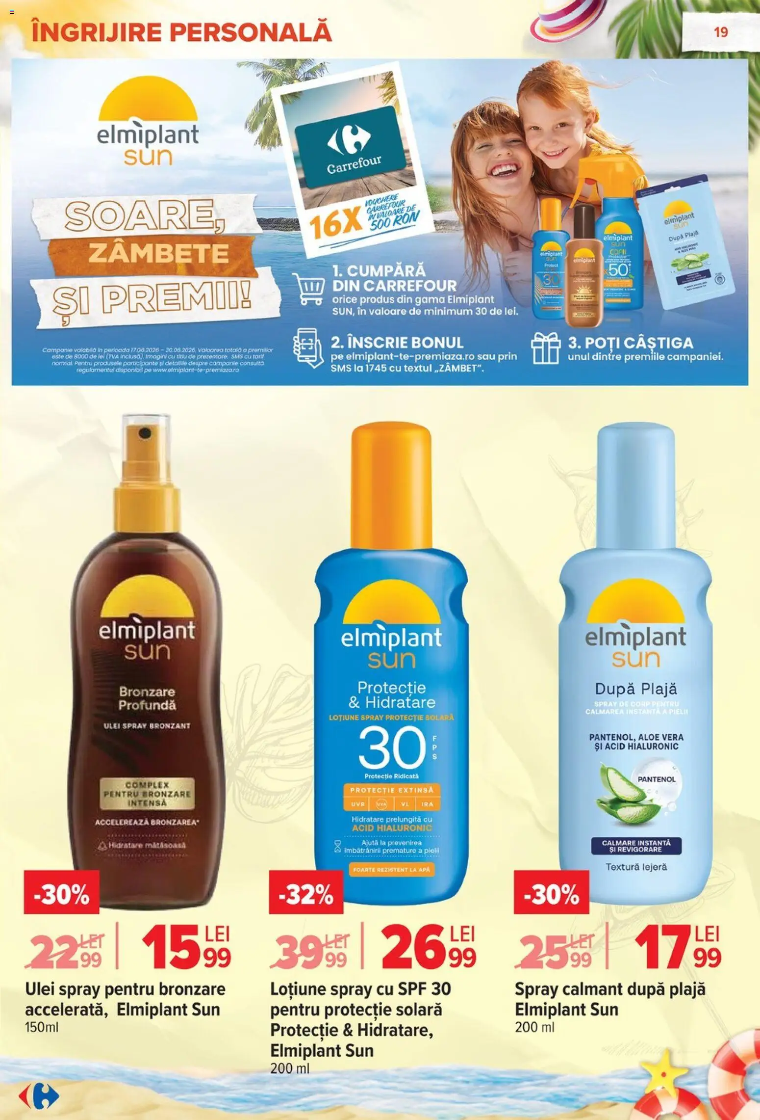 Catalog Carrefour 17 - 29 Iunie 2026 | Pagina 19 | Produse: Aloe vera, Ulei, Protecție solară, Apă