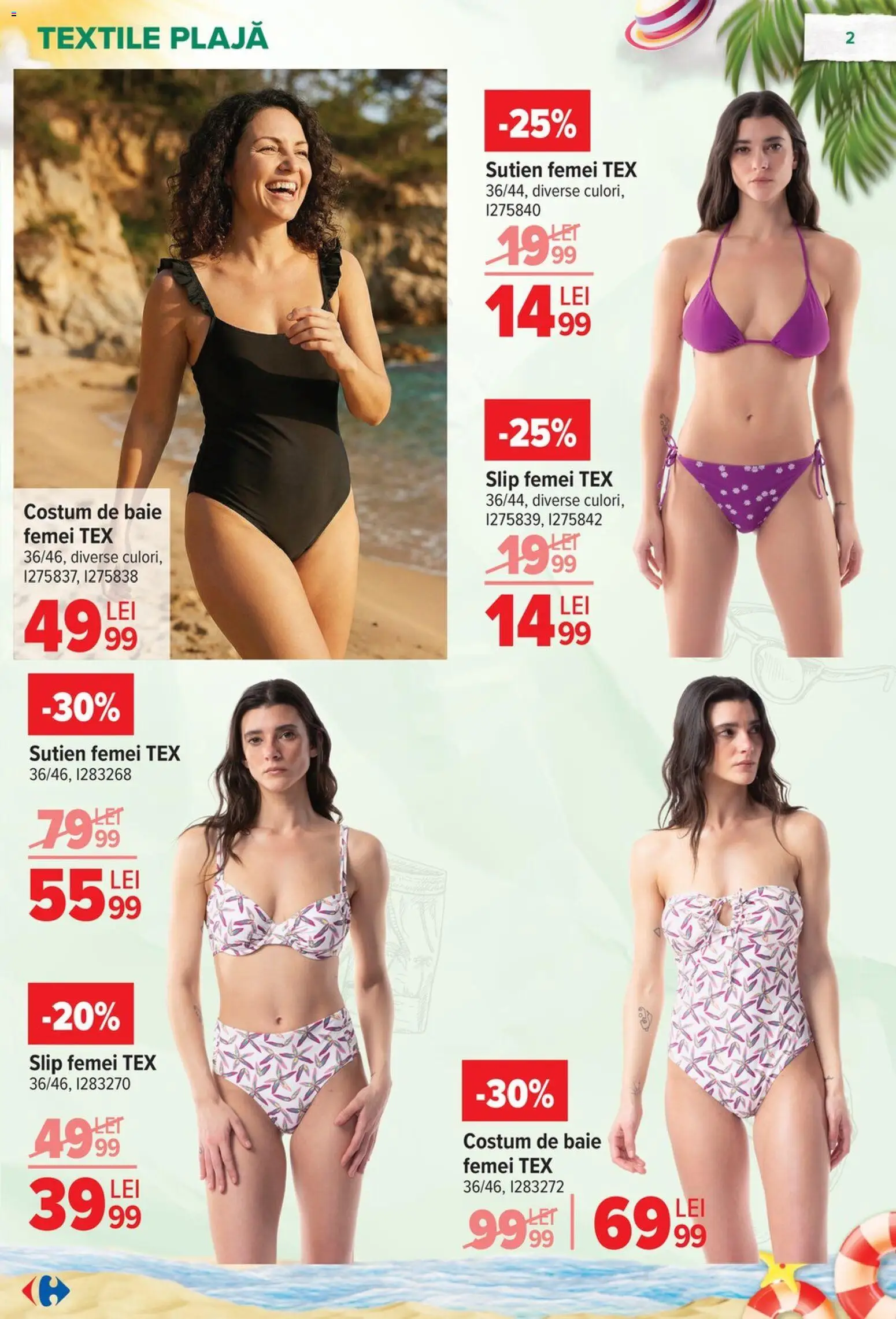 Catalog Carrefour 17 - 29 Iunie 2026 | Pagina 2 | Produse: Sutien, Costum de baie, Costum, Slip