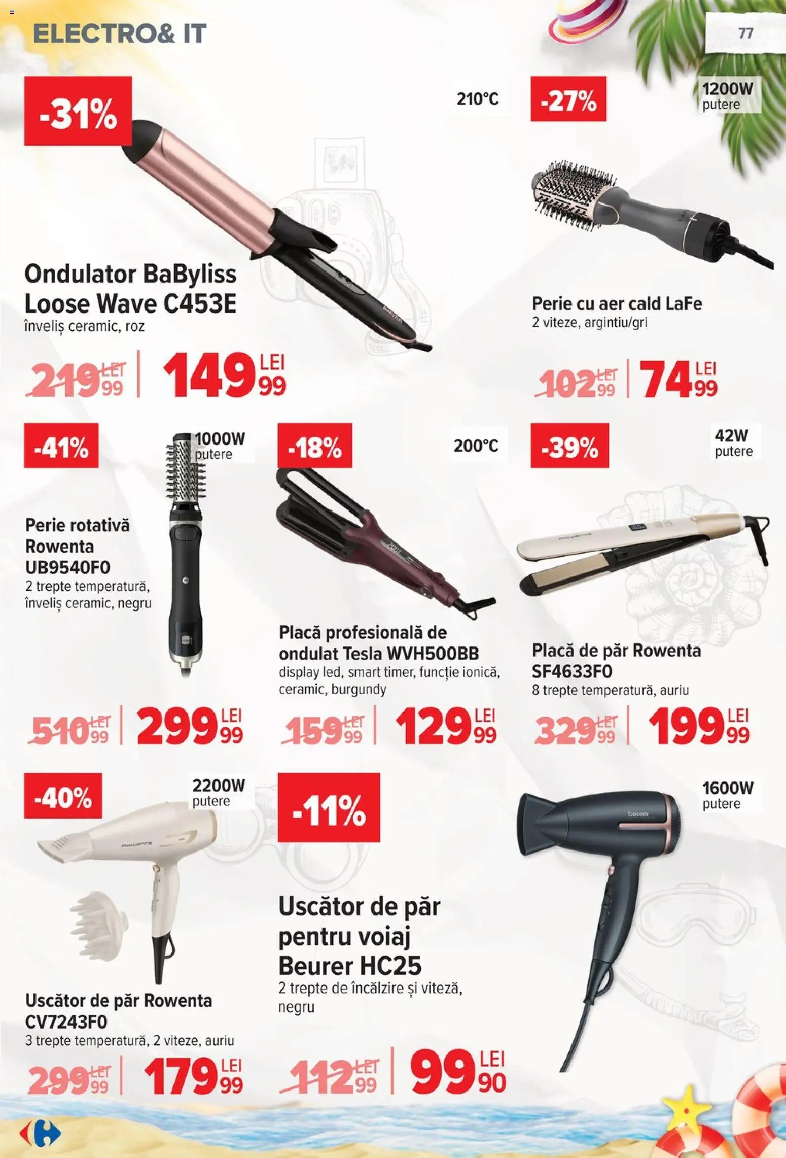 Catalog Carrefour 17 - 29 Iunie 2026 | Pagina 78 | Produse: Perie rotativă, Uscător, Uscător De Păr, Perie