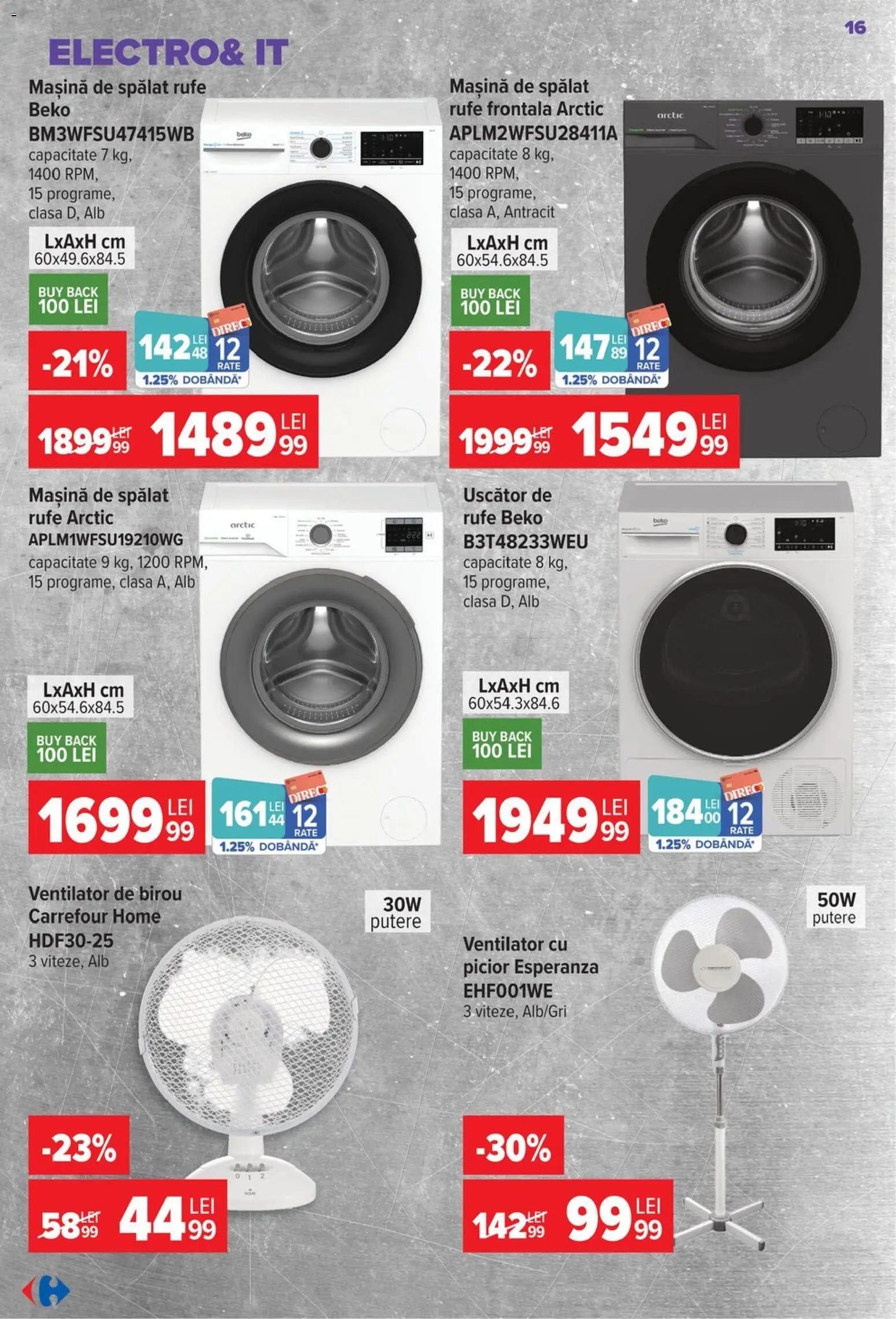 Catalog Carrefour 17 - 29 Iunie 2026 | Pagina 18 | Produse: Mașină De Spălat, Uscător, Çikolatalı gofret, Ventilator