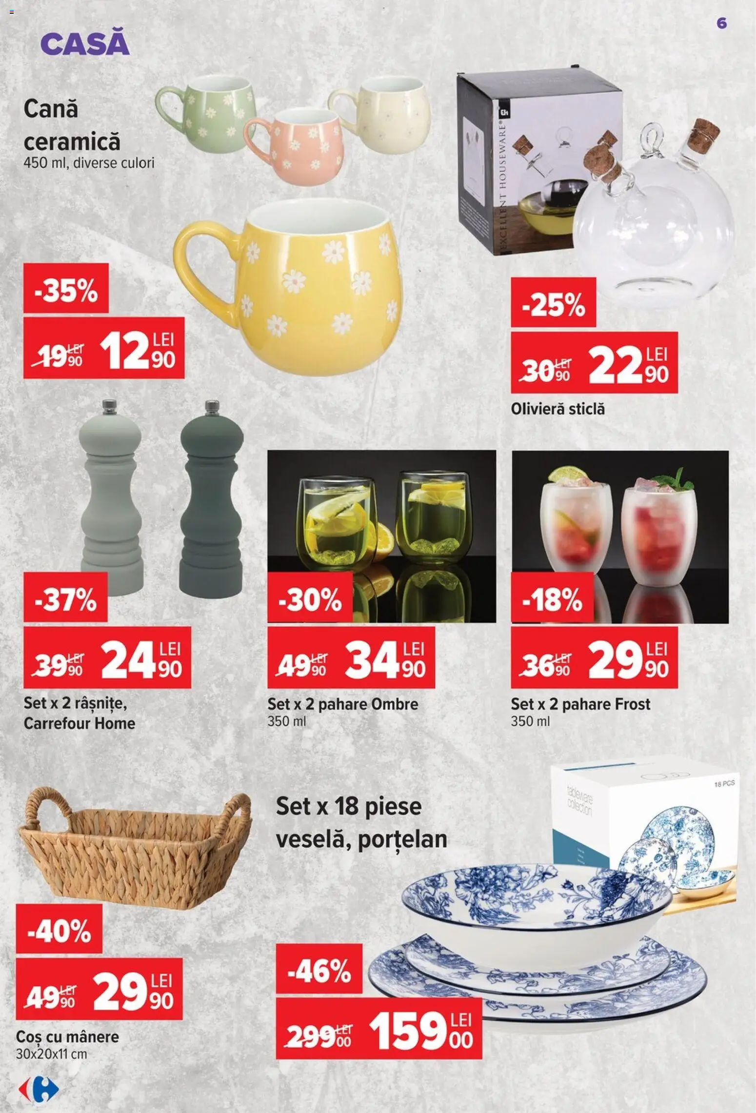 Catalog Carrefour 17 - 29 Iunie 2026 | Pagina 7 | Produse: Pahare, Coș