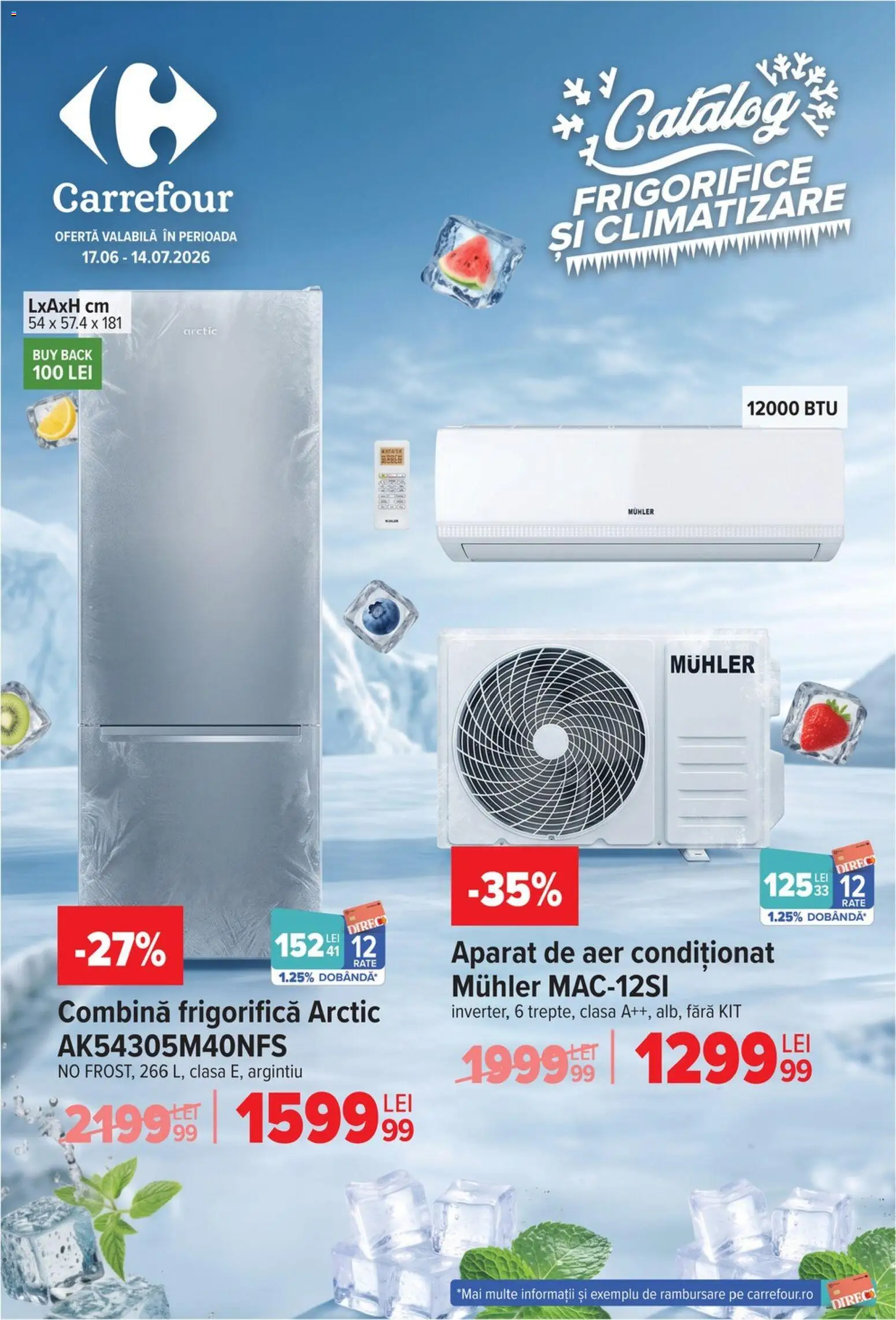 Catalog Carrefour 17 Iunie - 13 Iulie 2026 | Pagina 1 | Produse: Aer Condiționat, Combină frigorifică