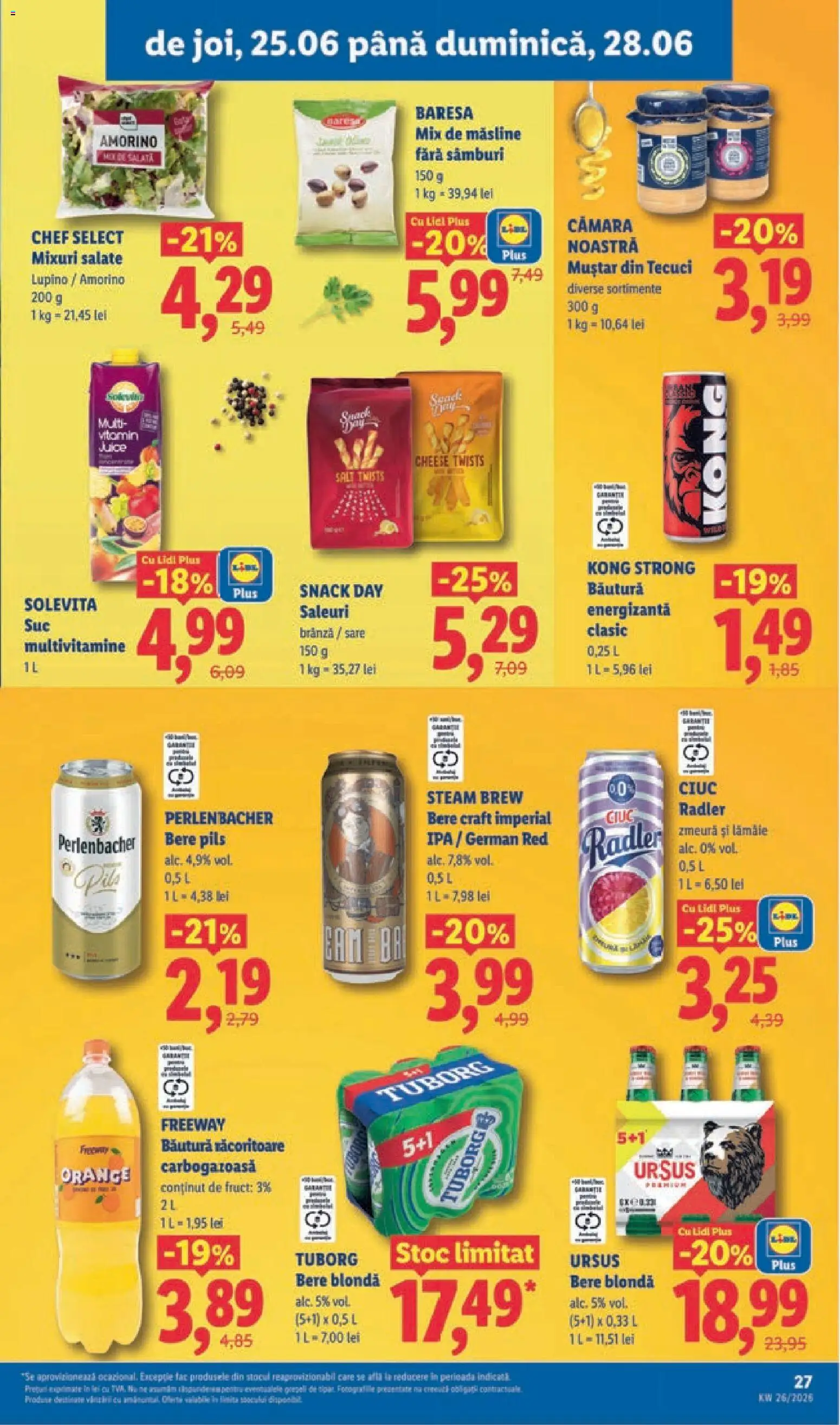 Catalog LIDL 22 - 27 Iunie 2026 | Pagina 27 | Produse: Zmeură, Mixuri salate, Brânză, Muștar