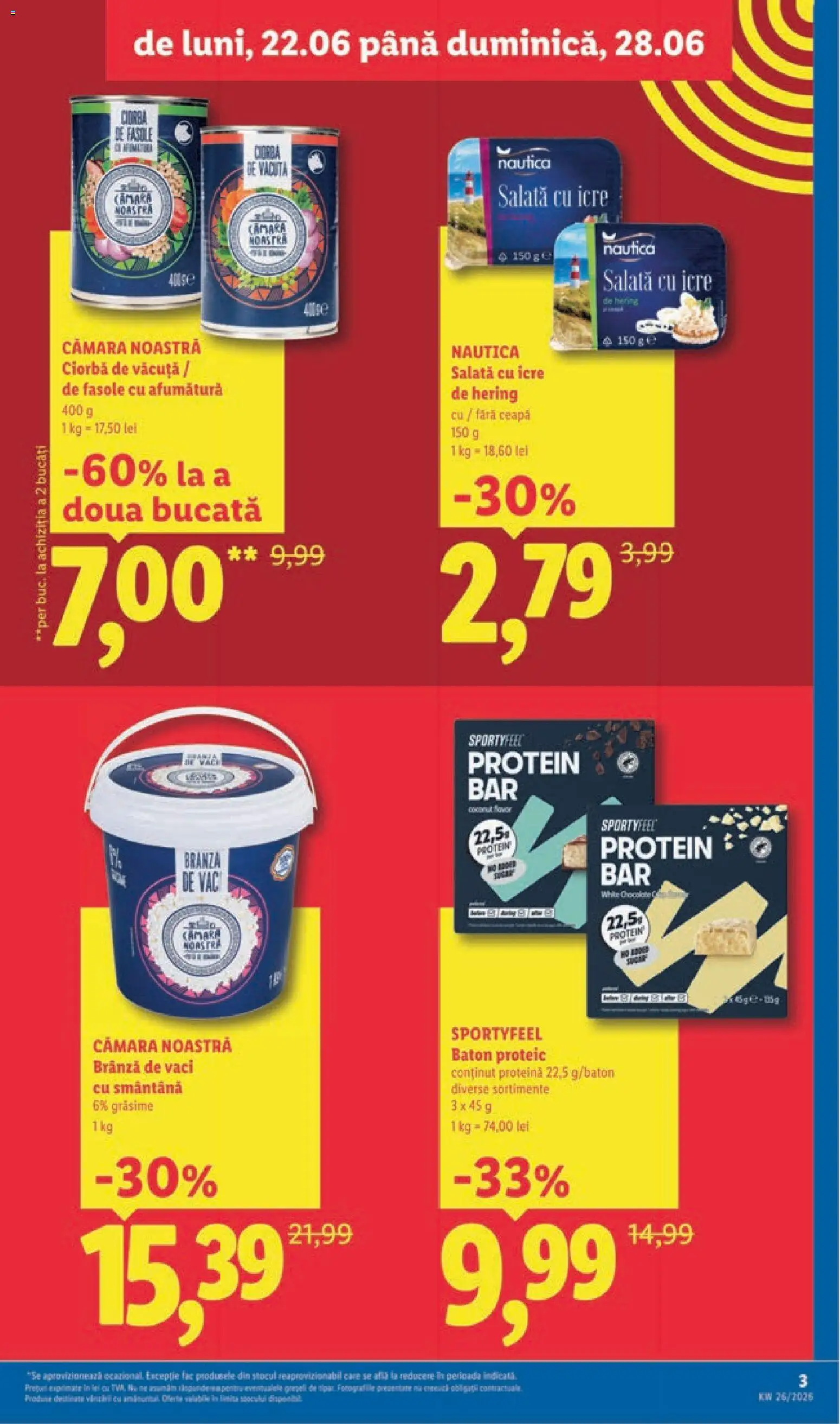 Catalog LIDL 22 - 27 Iunie 2026 | Pagina 3 | Produse: Smântână, Salată cu icre, Salată, Ceapă