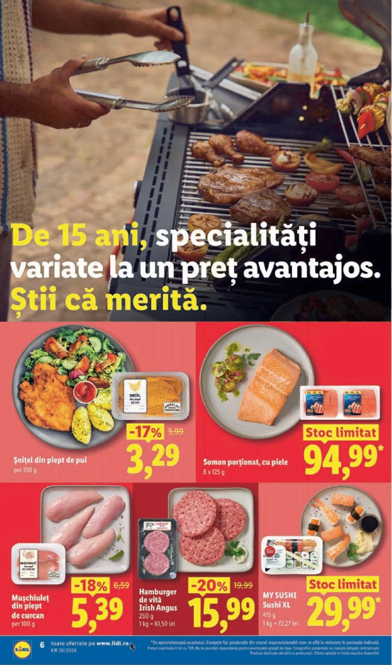 Catalog LIDL 22 - 27 Iunie 2026 | Pagina 6 | Produse: Hacıyatmaz Kedi Oyuncağı, Sushi, Burger, Cartofi