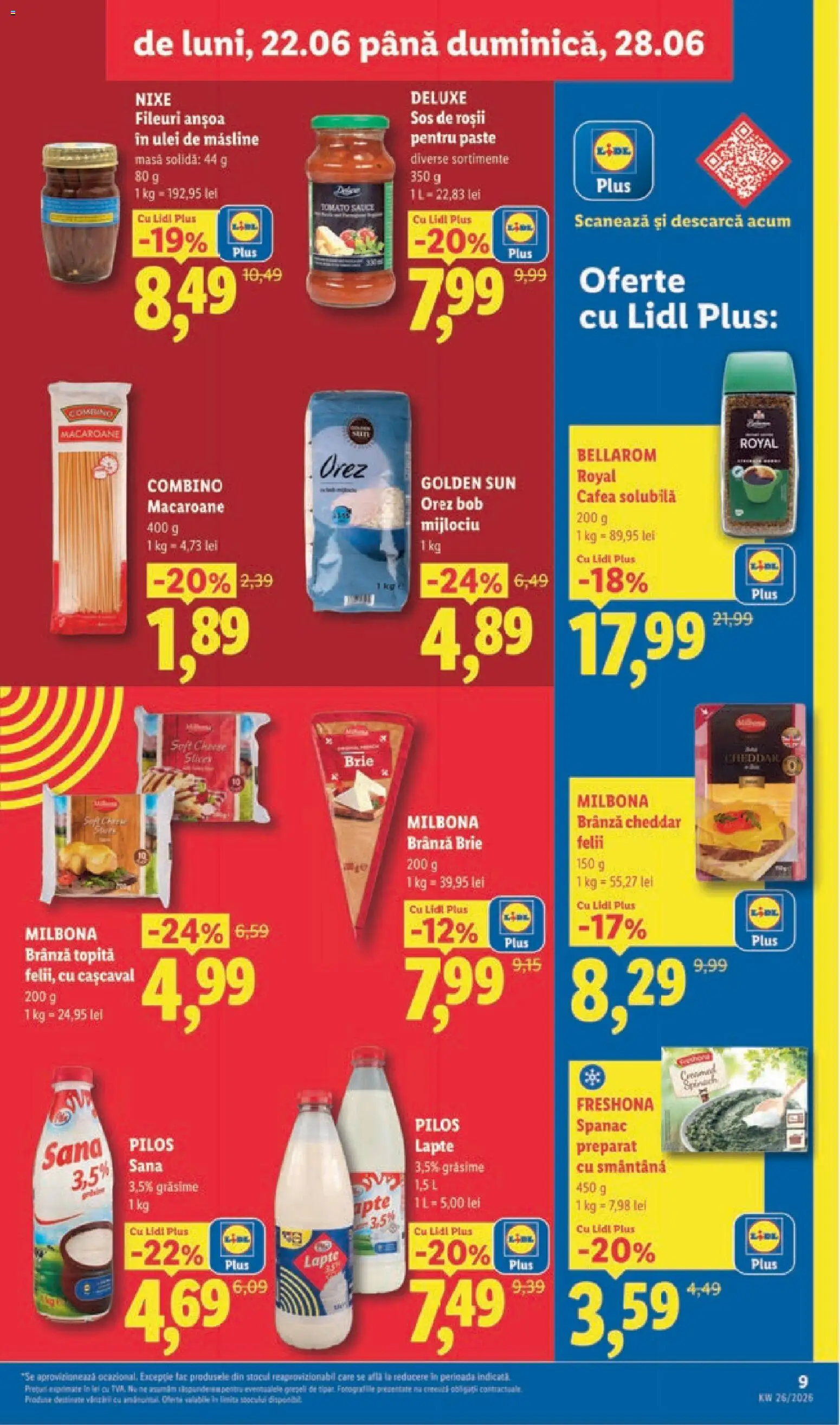 Catalog LIDL 22 - 27 Iunie 2026 | Pagina 9 | Produse: Toplar, Brânză, Paste, Smântână
