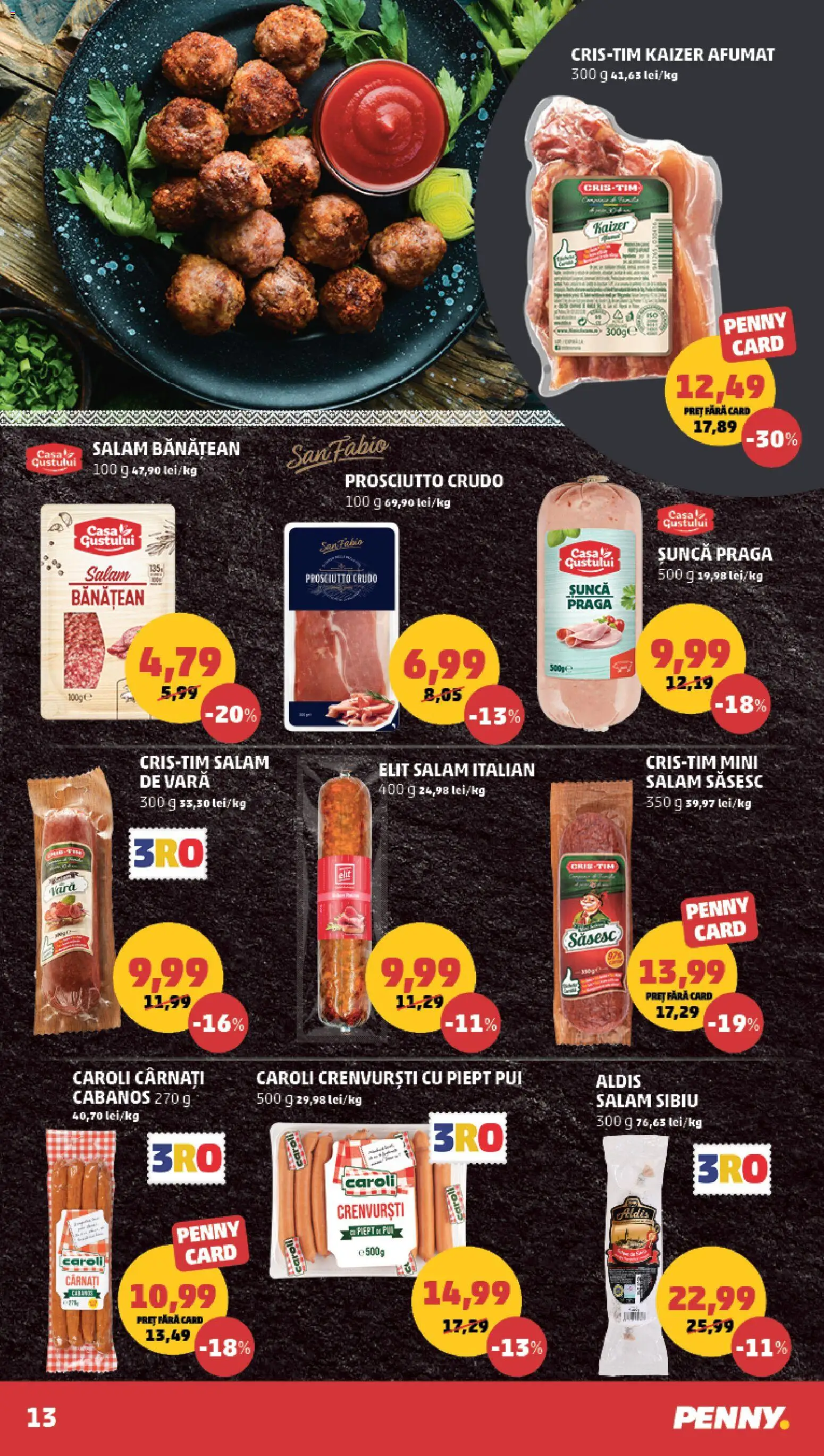 Catalog PENNY Market 17 - 22 Iunie 2026 | Pagina 13 | Produse: Hacıyatmaz Kedi Oyuncağı, Crenvurști, Salam, Șuncă