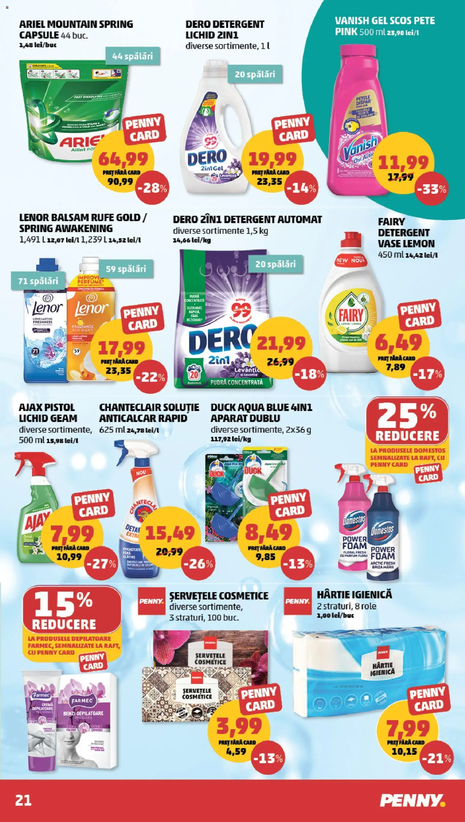 Catalog PENNY Market 17 - 22 Iunie 2026 | Pagina 21 | Produse: Cremă depilatoare, Detergent, Çelik Mama ve Su Kabı, Benzi depilatoare
