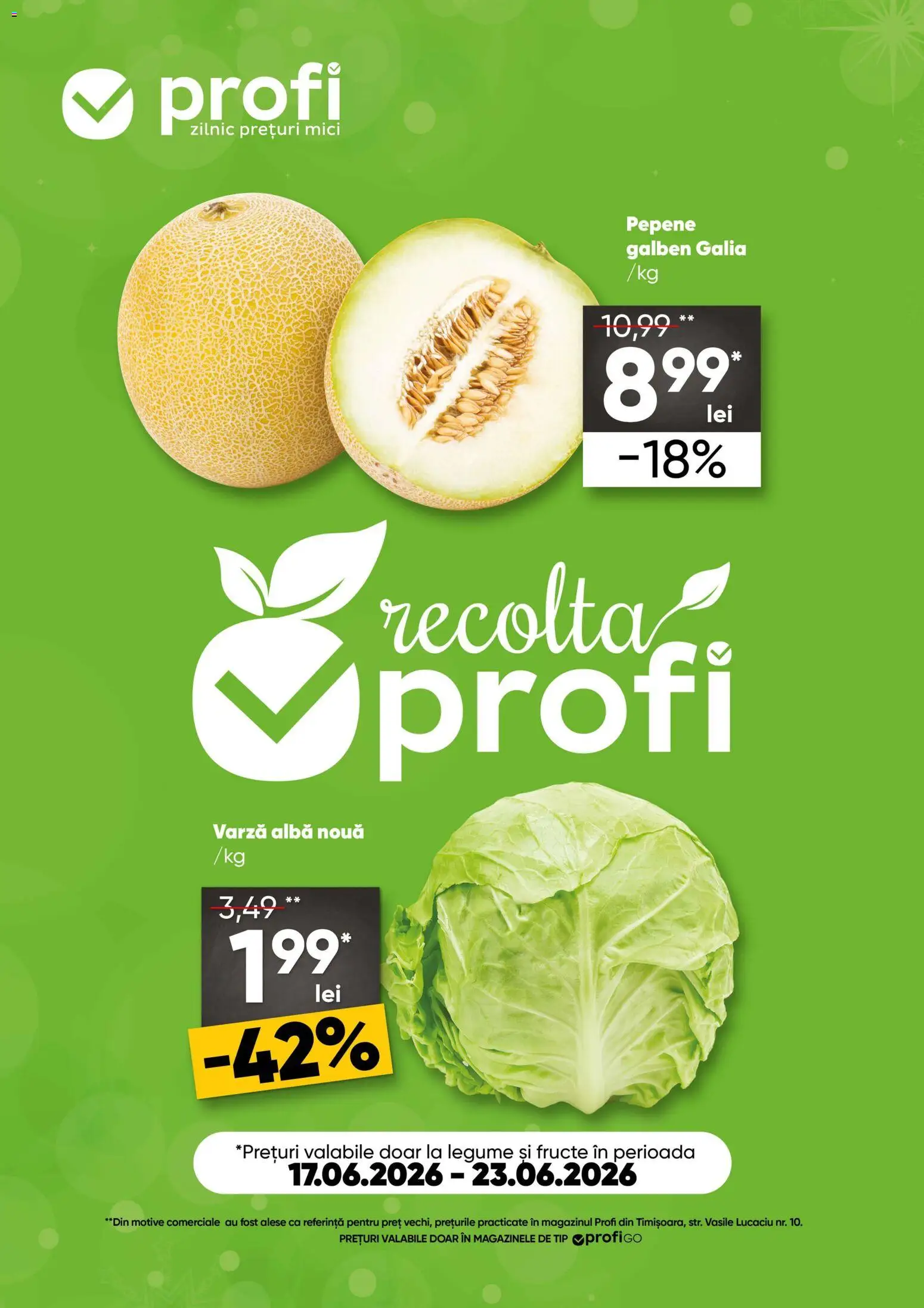 Catalog Profi 17 - 22 Iunie 2026 | Pagina 1 | Produse: Varză, Pepene Galben, Mici, Fructe