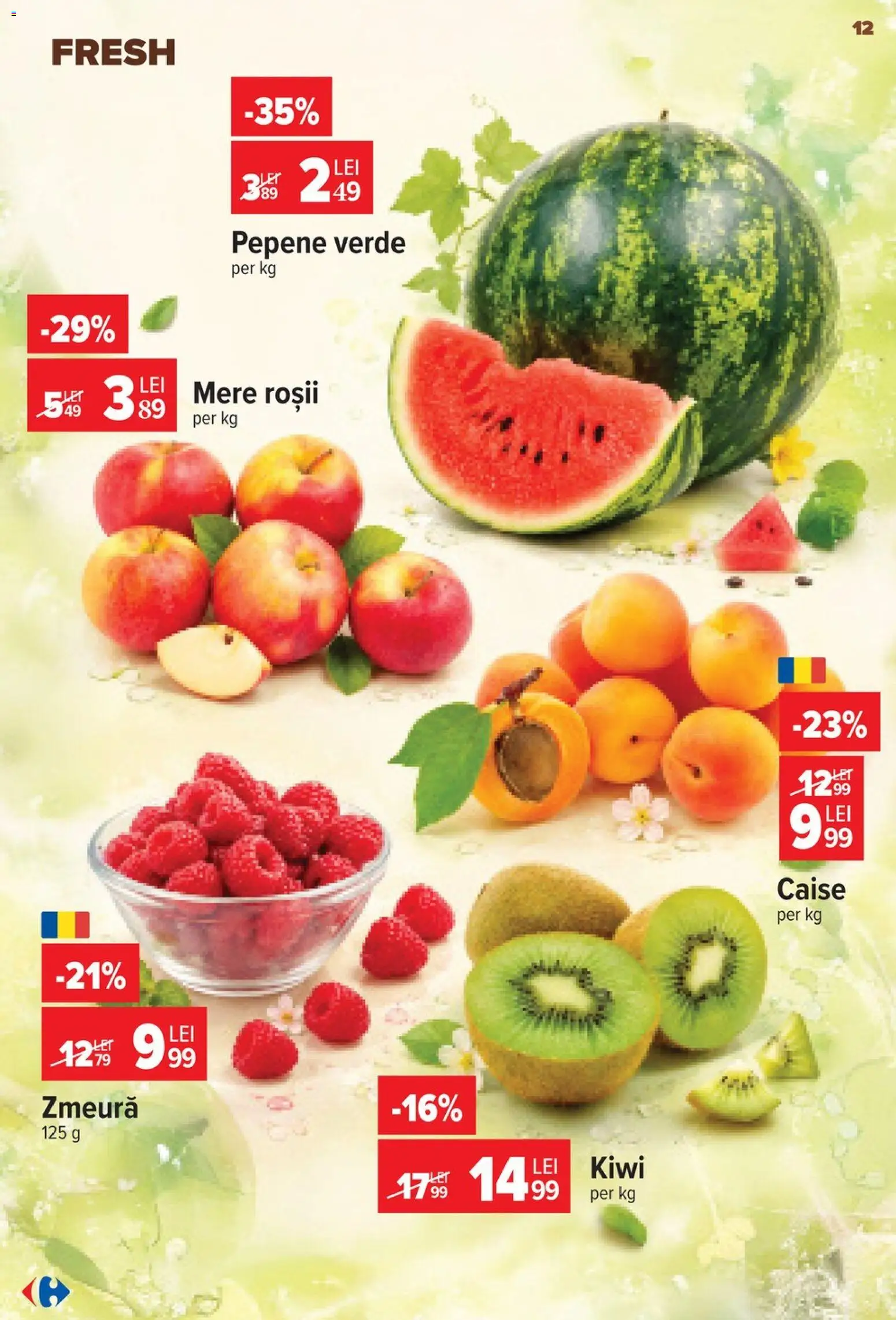 Catalog Carrefour 24 - 29 Iunie 2026 | Pagina 12 | Produse: Pepene Verde, Zmeură, Kiwi, Ahtapot