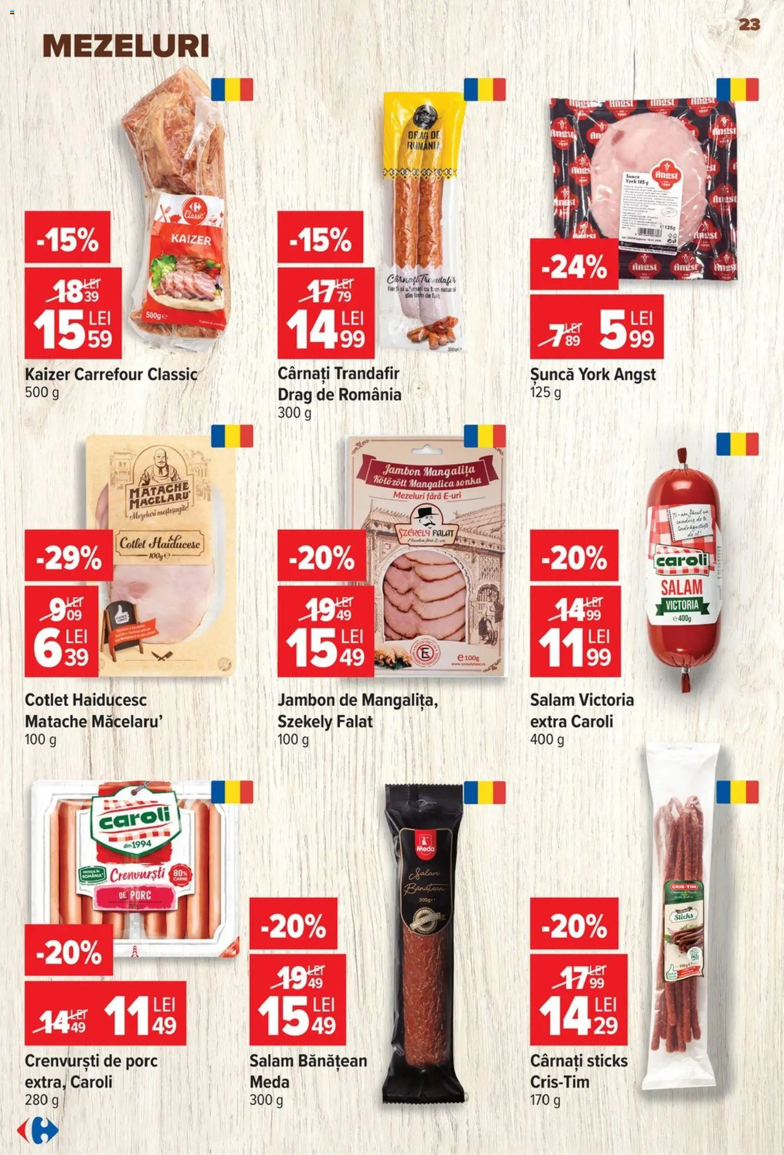 Catalog Carrefour 24 - 29 Iunie 2026 | Pagina 23 | Produse: Trandafir, Lait de coco, Crenvurști, Șuncă